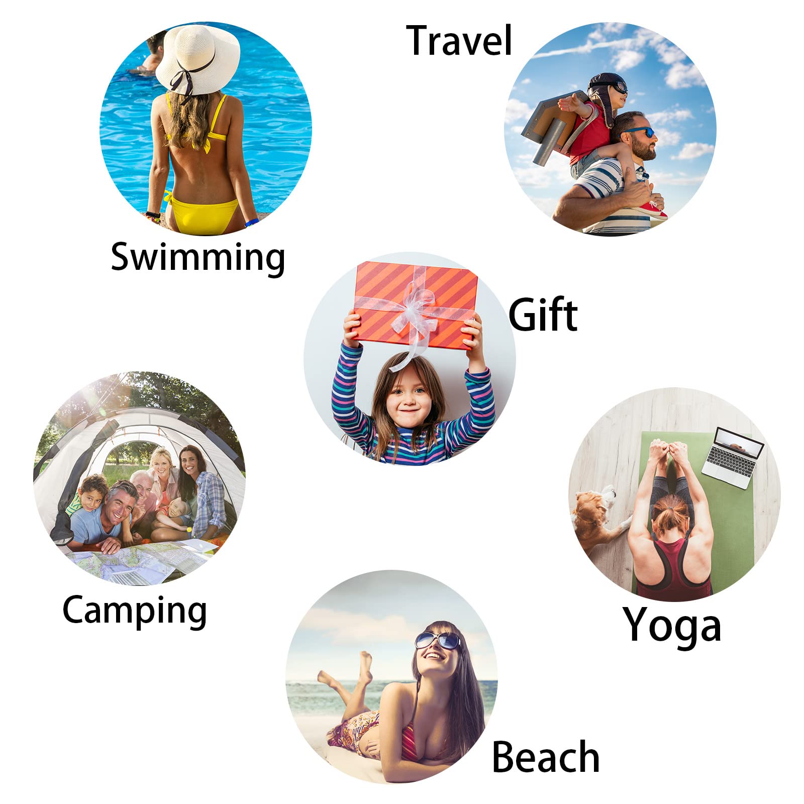 Personalized Quick Dry Microfiber Beach Towel with Custom Name & Floral Design - Lightweight Travel Towel for Swimming, Pool, Beach, Vacation & Outdoor Activities
