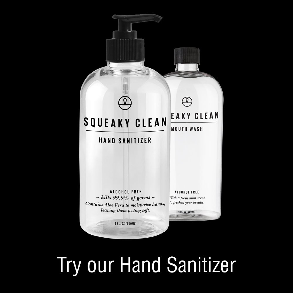 Alcohol-Free Mouthwash for Fresh Breath - 16 oz Squeaky Clean Oral Rinse with Cool Mint Flavor | Fights Bad Breath | Ideal for Daily Use, Travel & Post-Meal Freshness