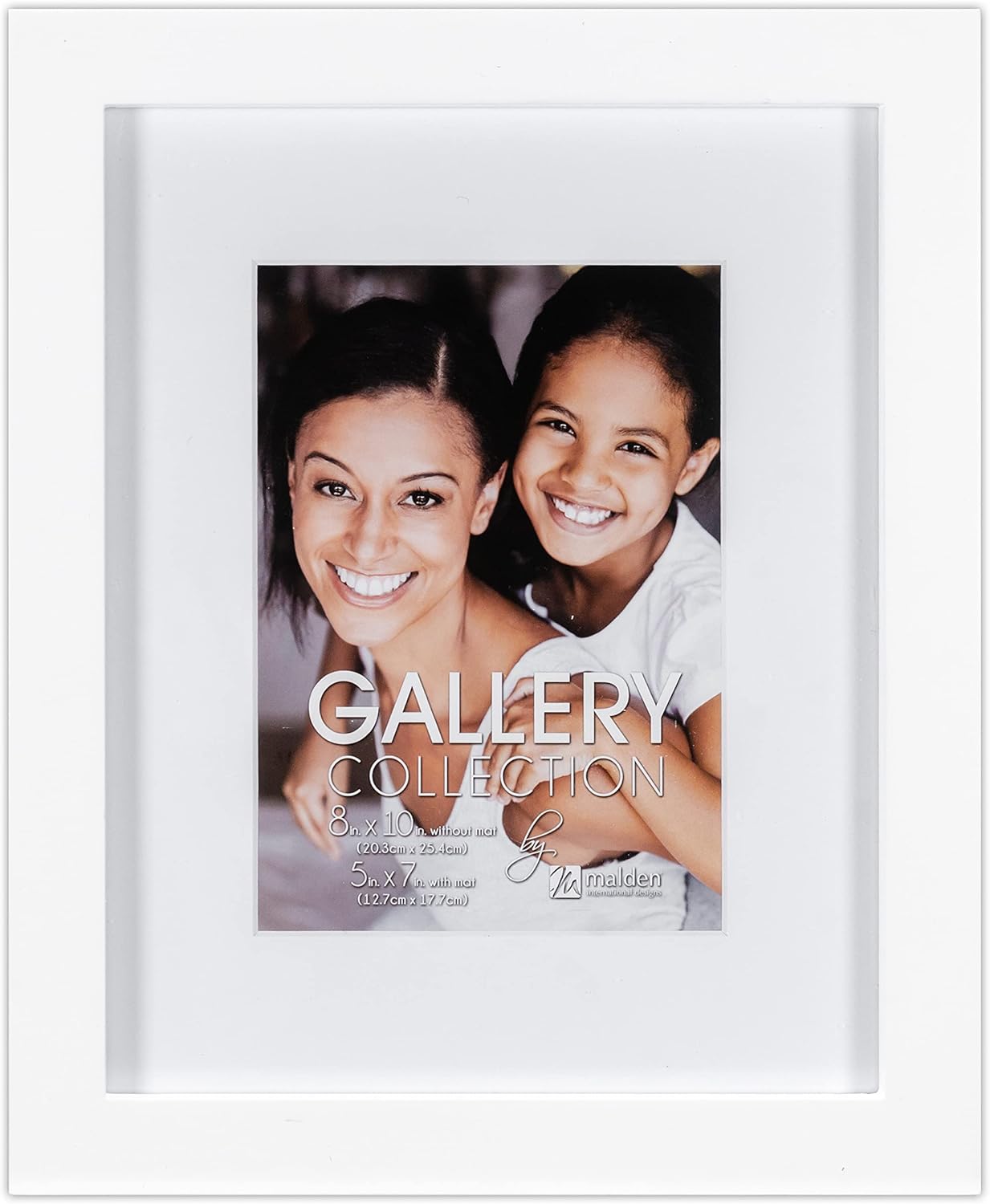 Malden 1166 75 5x7 8x10 Gallery White Picture Frame - Perfect for Displaying Photos, Artwork, and Certificates in Home or Office Decor