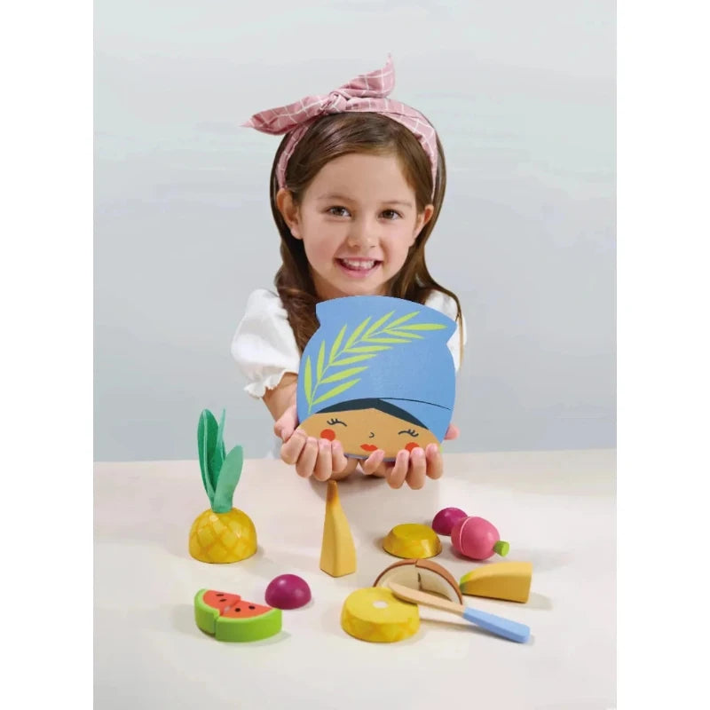 Premium Bamboo Tropical Fruit Cutting Board - Eco-Friendly Kitchen Chopping Board for Pineapple, Mango, Watermelon - Perfect for Fruit Platters, Smoothie Prep & Party Serving