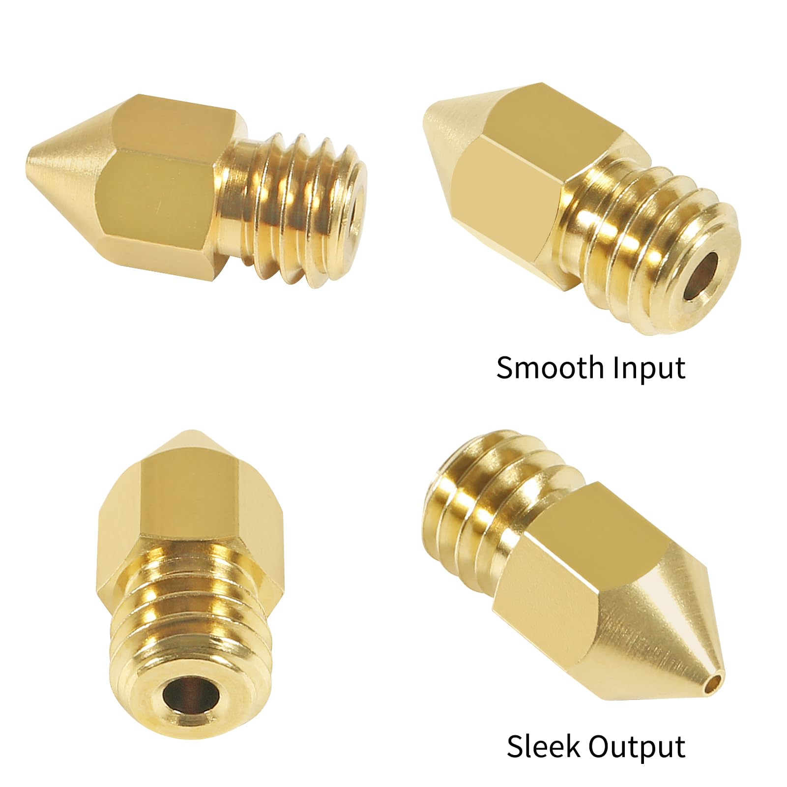 Aokin 8-Pack 0.5mm MK8 Extruder Nozzles - High Precision 3D Printer Nozzles Compatible with Creality Ender 3/3 Pro/3 V2, Ender 5/5 Pro, CR-10/10S, Makerbot, Anet A8 - Perfect for PLA, ABS, PETG Filament Printing