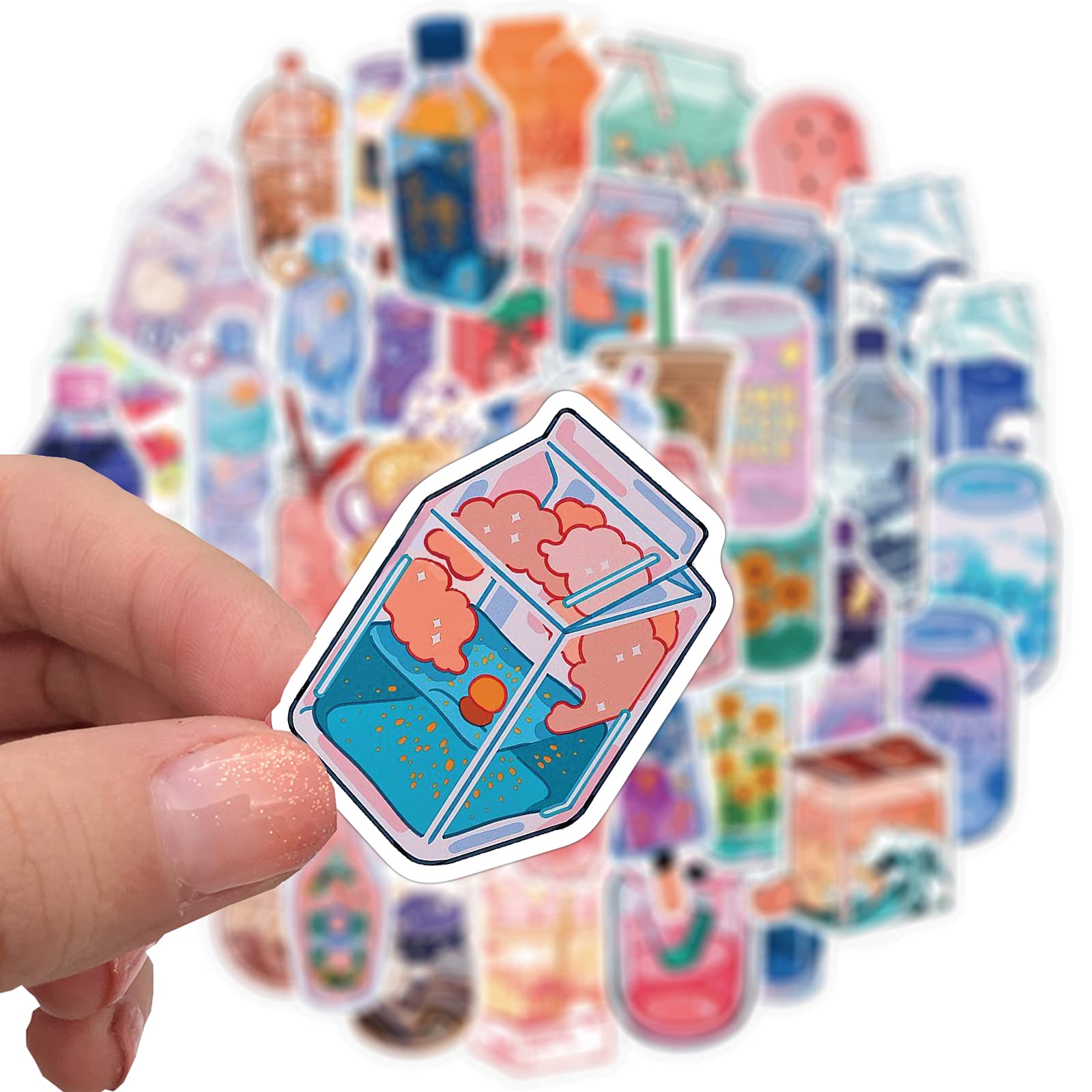 50Pcs Cute Cartoon Waterproof Vinyl Stickers - Aesthetic VSCO Decals for Water Bottles, Hydro Flasks, Laptops, Phones, Skateboards | Perfect for DIY Decoration, School Supplies, Travel Accessories & Gift Giving