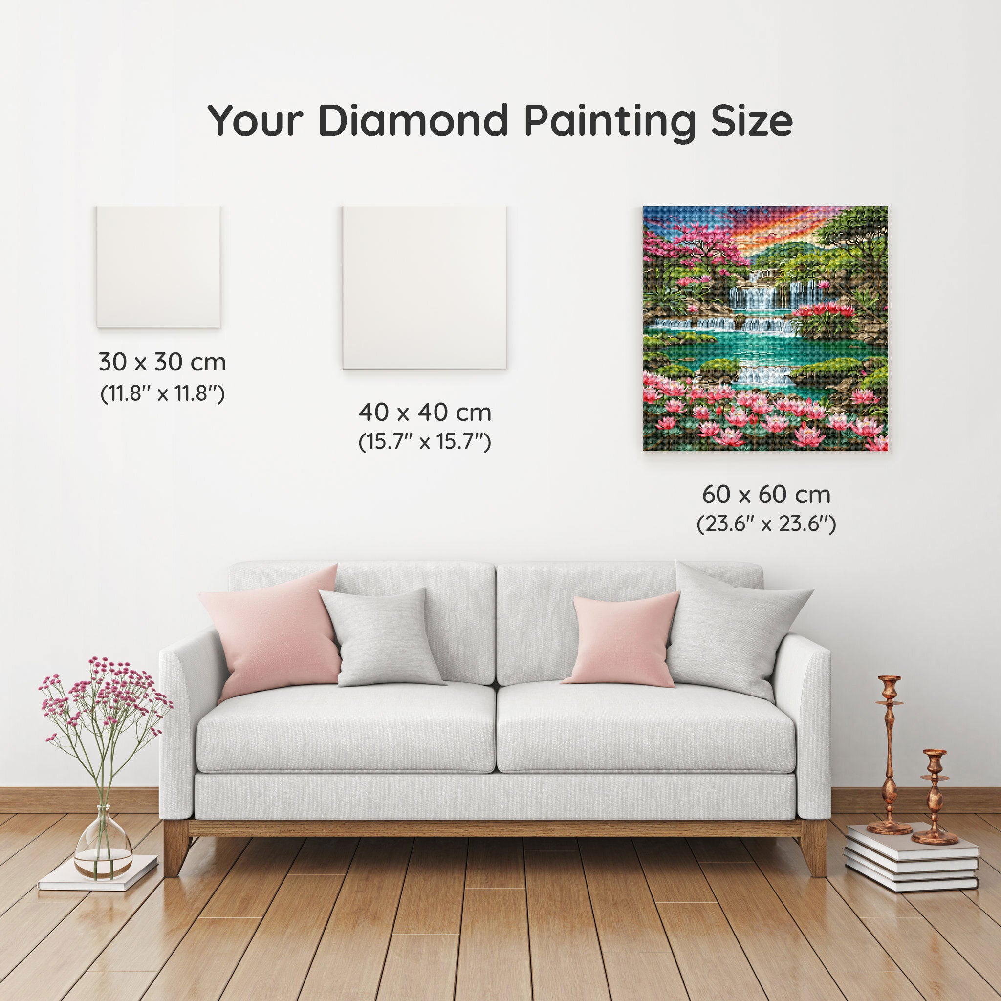 Blossom Falls - Elegant Floral Wall Art for Home & Office Decor | Perfect for Living Room, Bedroom & Wedding Backdrop