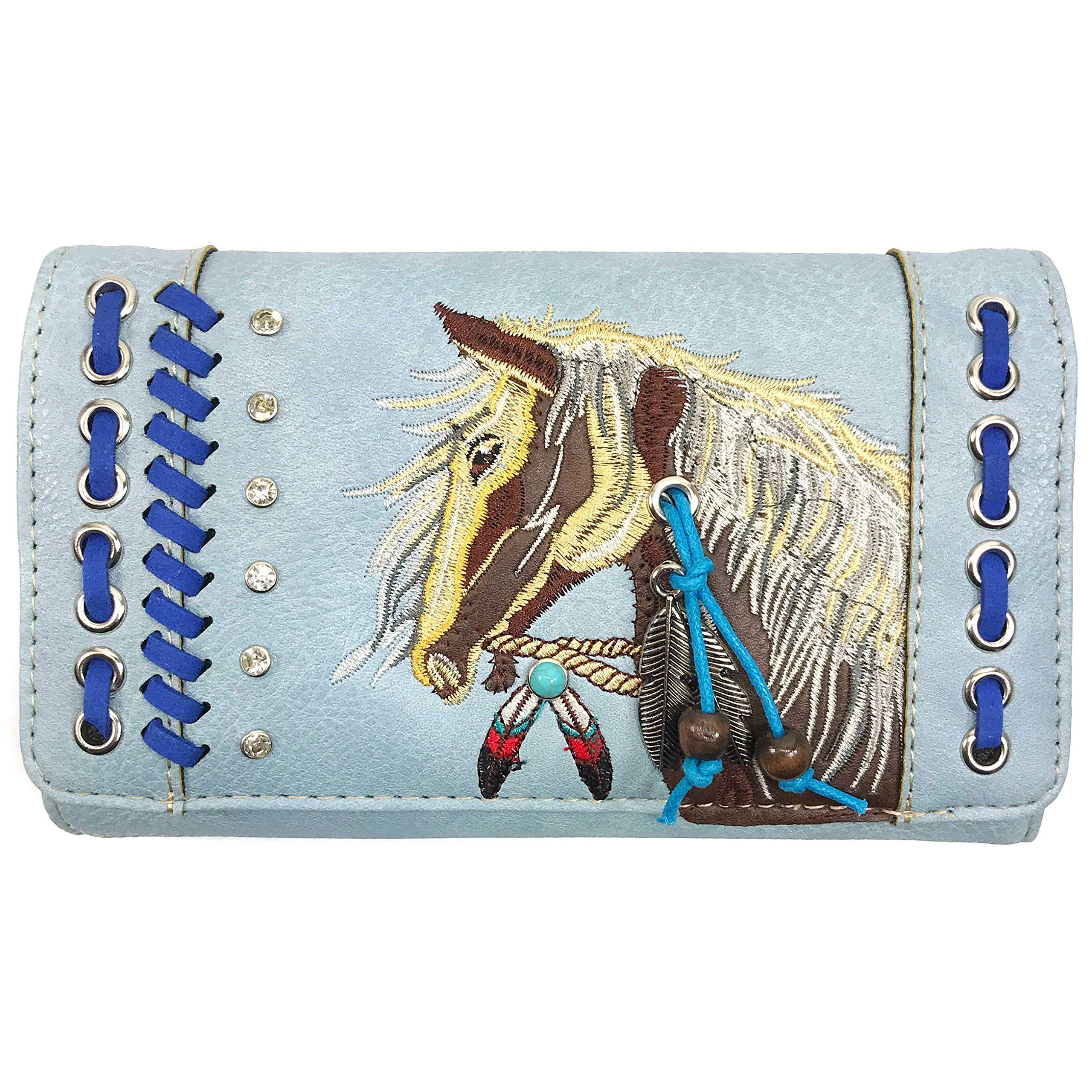 Zelris Dakota Dales Pony Horse Embroidery Western Crossbody Wallet for Women - Country Style Leather Purse with Mane Design, Perfect for Rodeo, Cowgirl Outfits & Western Fashion Accessories