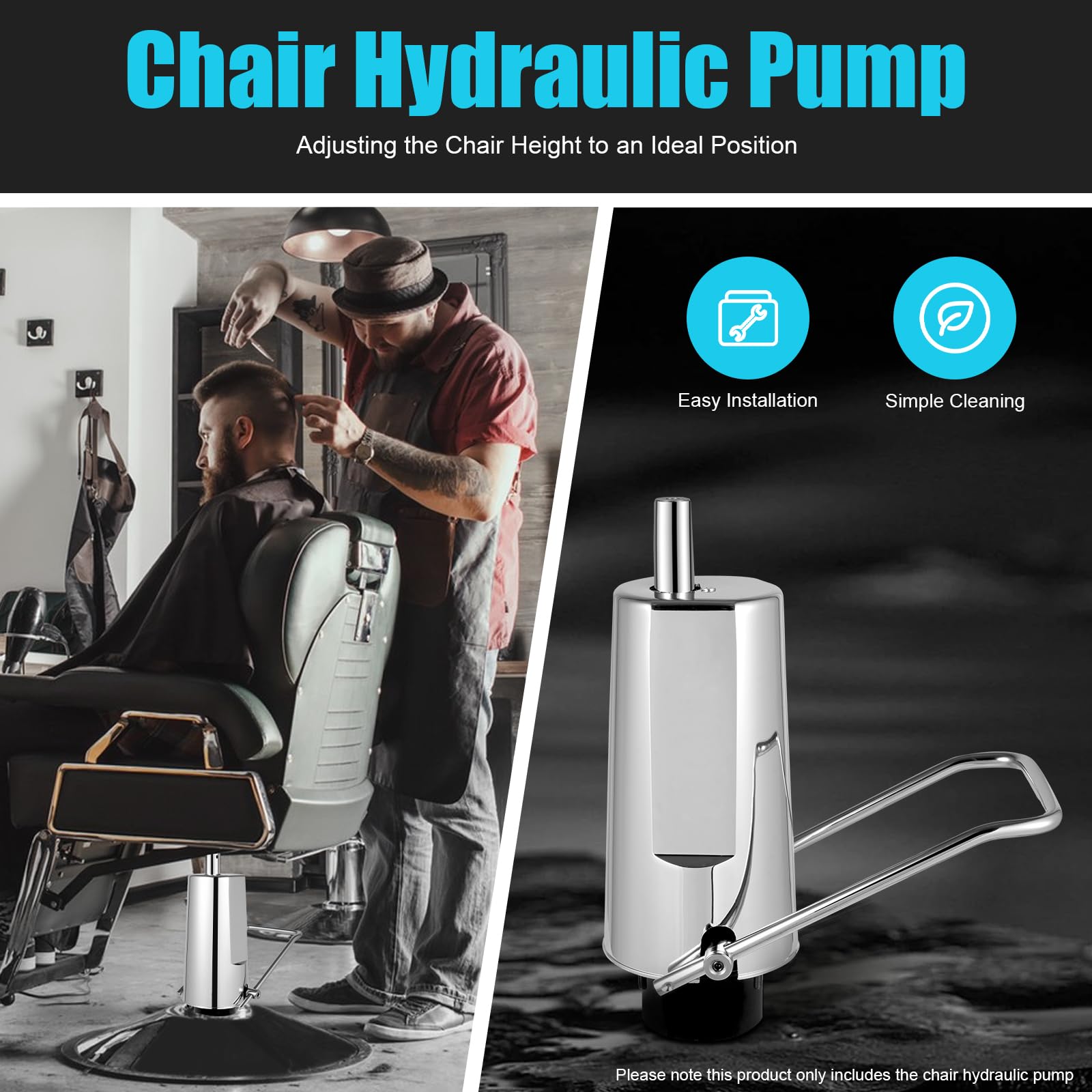 TFCFL Office Chair Gas Lift Cylinder Replacement - 4.3 Inch Stroke Pneumatic Hydraulic Pump for Barber, Drafting & Salon Chairs - Heavy Duty Shock Absorber for Office, Spa & Home Use (Chair Not Included)