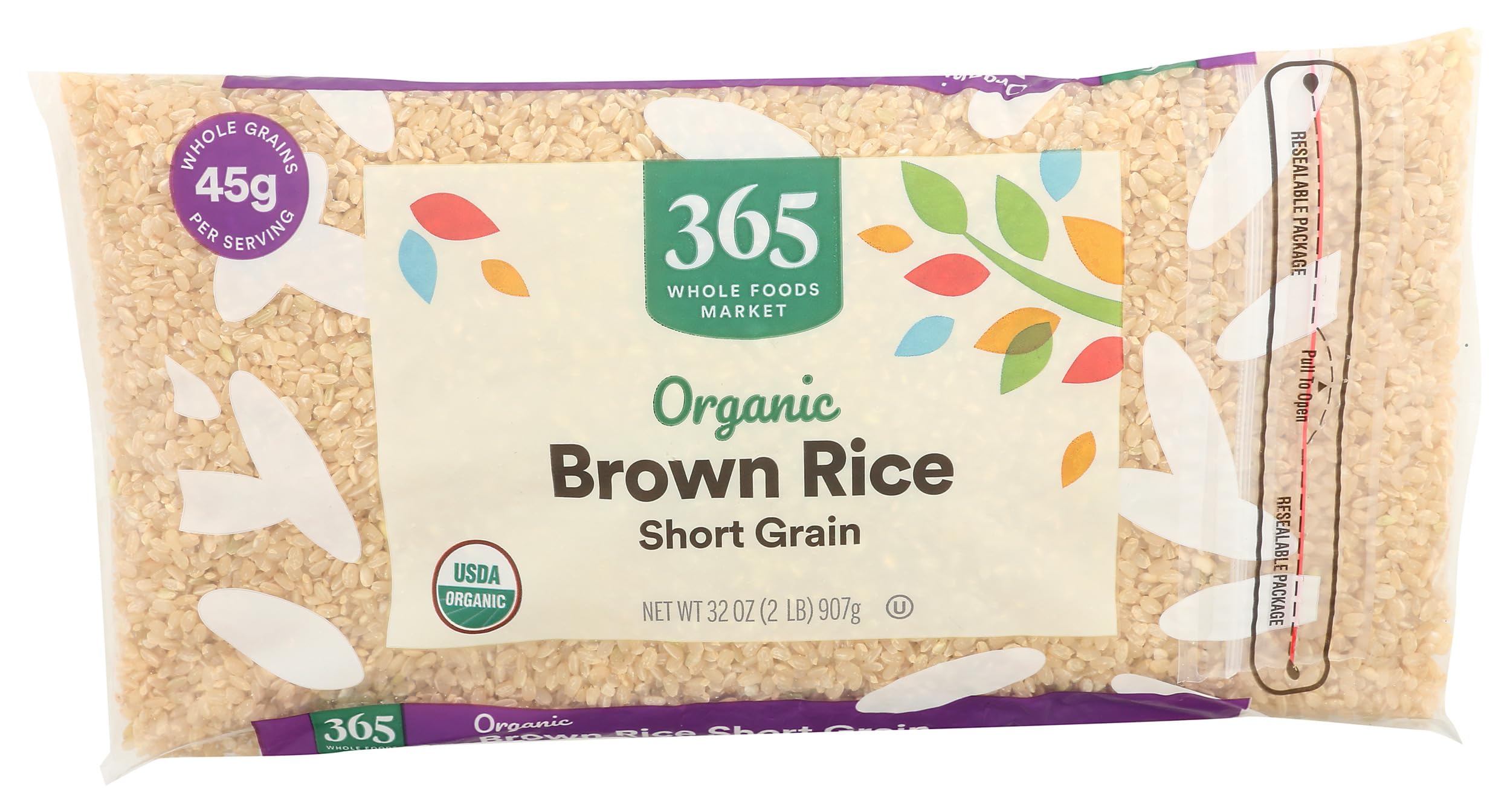 Organic Short Grain Brown Rice by 365 Whole Foods Market - 32oz (2lbs) | USDA Certified, Non-GMO, Gluten-Free | Perfect for Rice Bowls, Sushi & Healthy Meal Prep