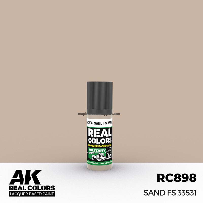 AK Interactive Real Colors Sand FS 33531 - Premium Acrylic Paint for Scale Models & Miniatures - Perfect for Military, Aircraft, and Diorama Painting Projects