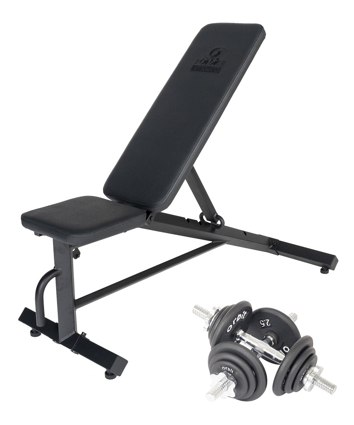 FitClub Adjustable Weight Bench with 21kg Dumbbell Set - Home Gym Equipment for Full Body Workout, Strength Training & Fitness - Perfect for Small Spaces & Beginners