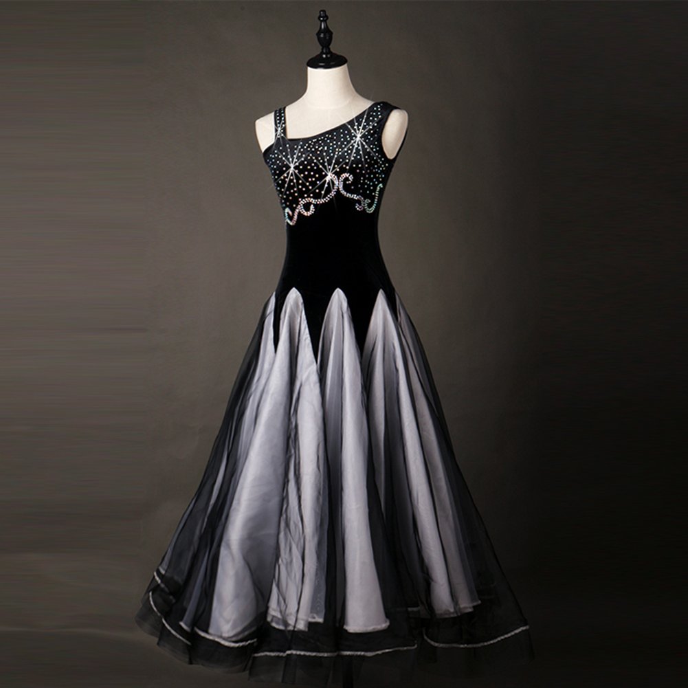 Elegant Women's Ballroom Dance Competition Dress - Modern Sleeveless Performance Gown for Latin, Waltz & Tango | Perfect for Dance Shows, Competitions & Performances