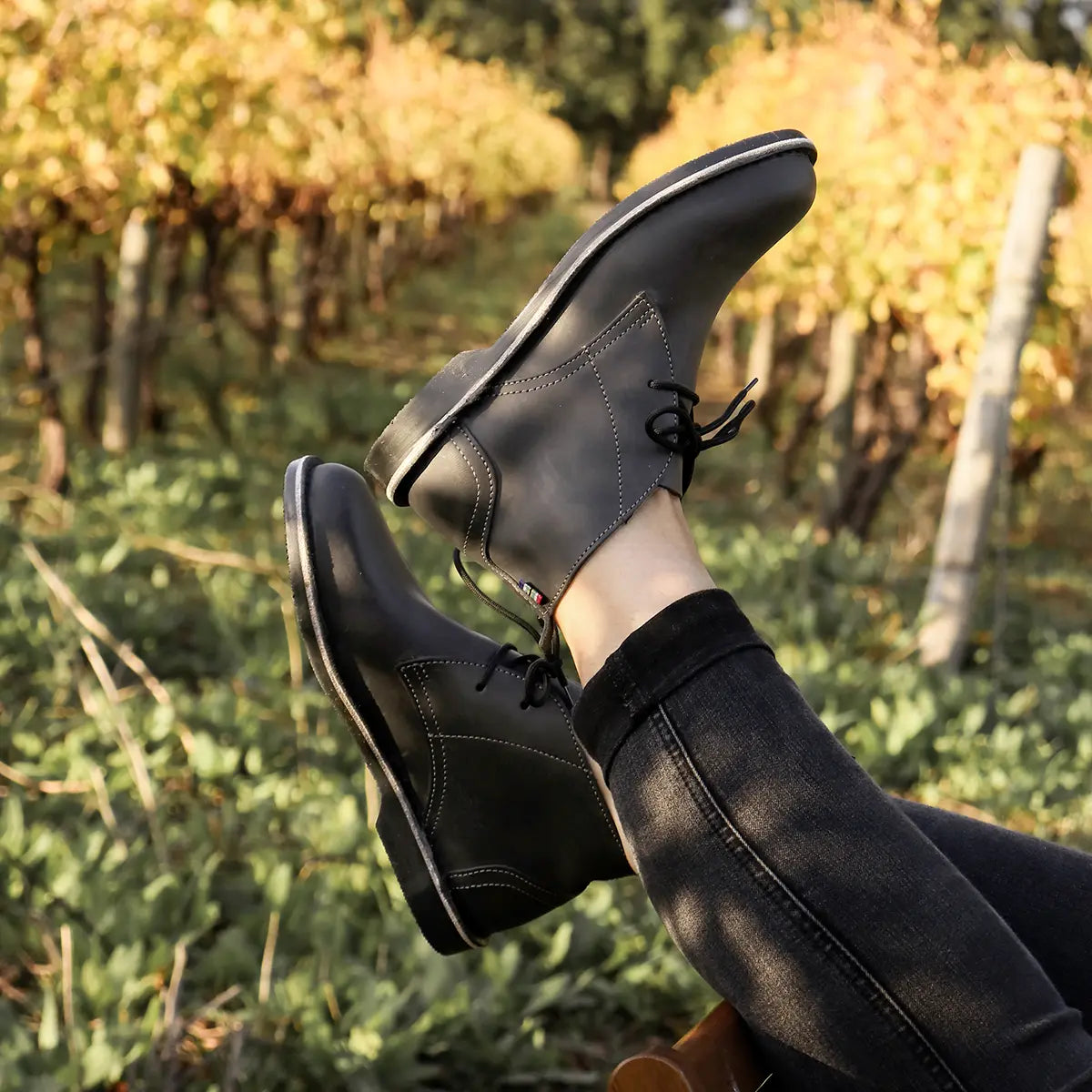 Premium Veldskoen Chukka Boots for Men - Comfortable Leather Shoes with Charcoal Sole | Ideal for Casual Wear, Outdoor Adventures & Travel