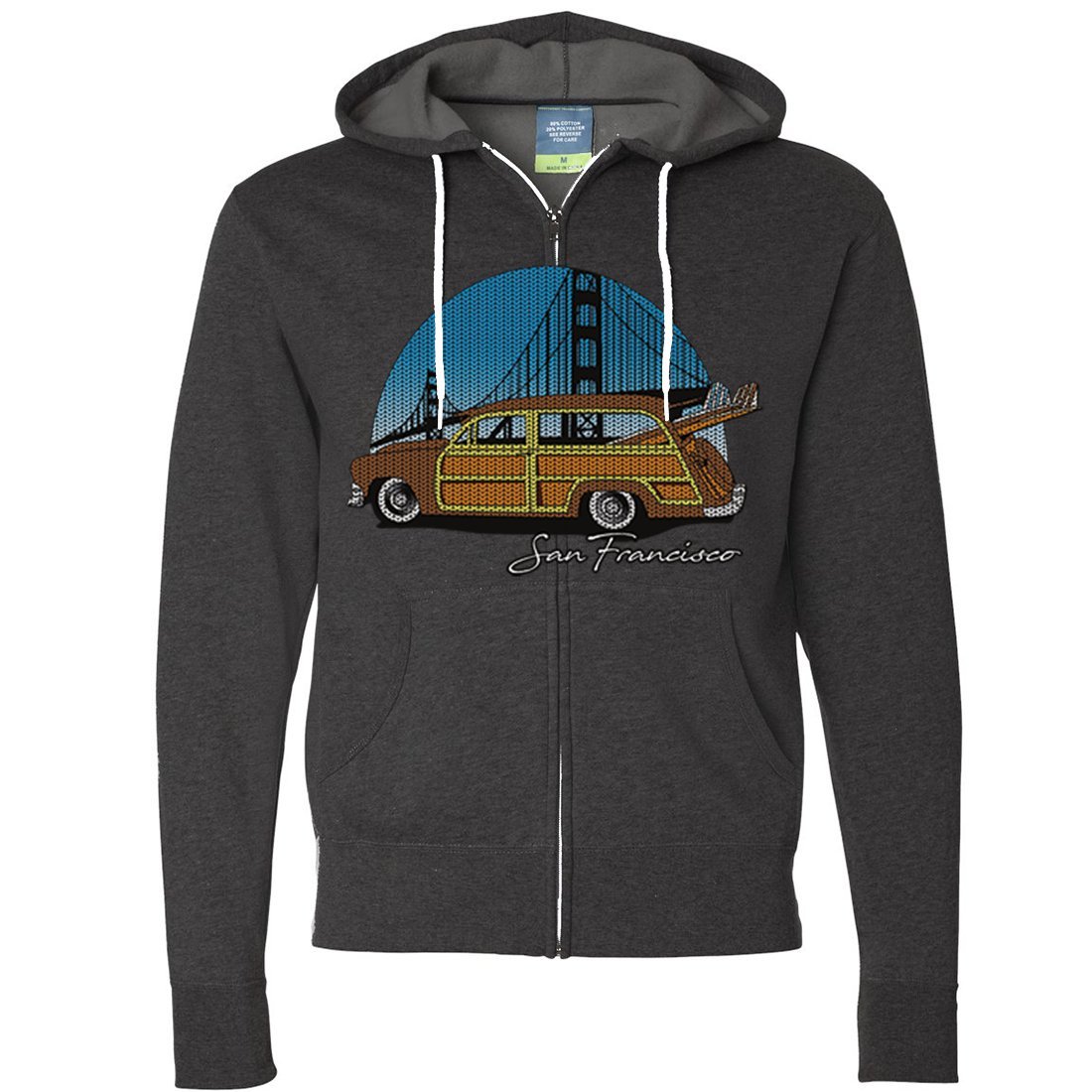 San Francisco Knit Style Woody Zip-Up Hoodie - Cozy & Stylish Unisex Pullover for Casual Wear, Street Fashion & Outdoor Activities