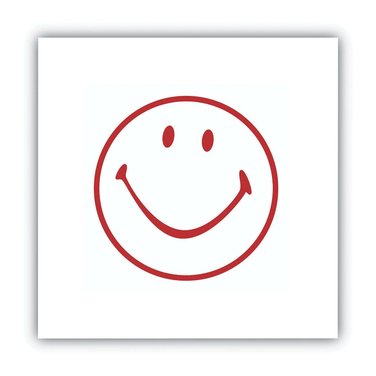 ACCUSTAMP® Pre-Inked Round Stamp with Smiley Face - 0.63 Inch Diameter, Red Ink - Perfect for Office Documents, Crafts & DIY Projects