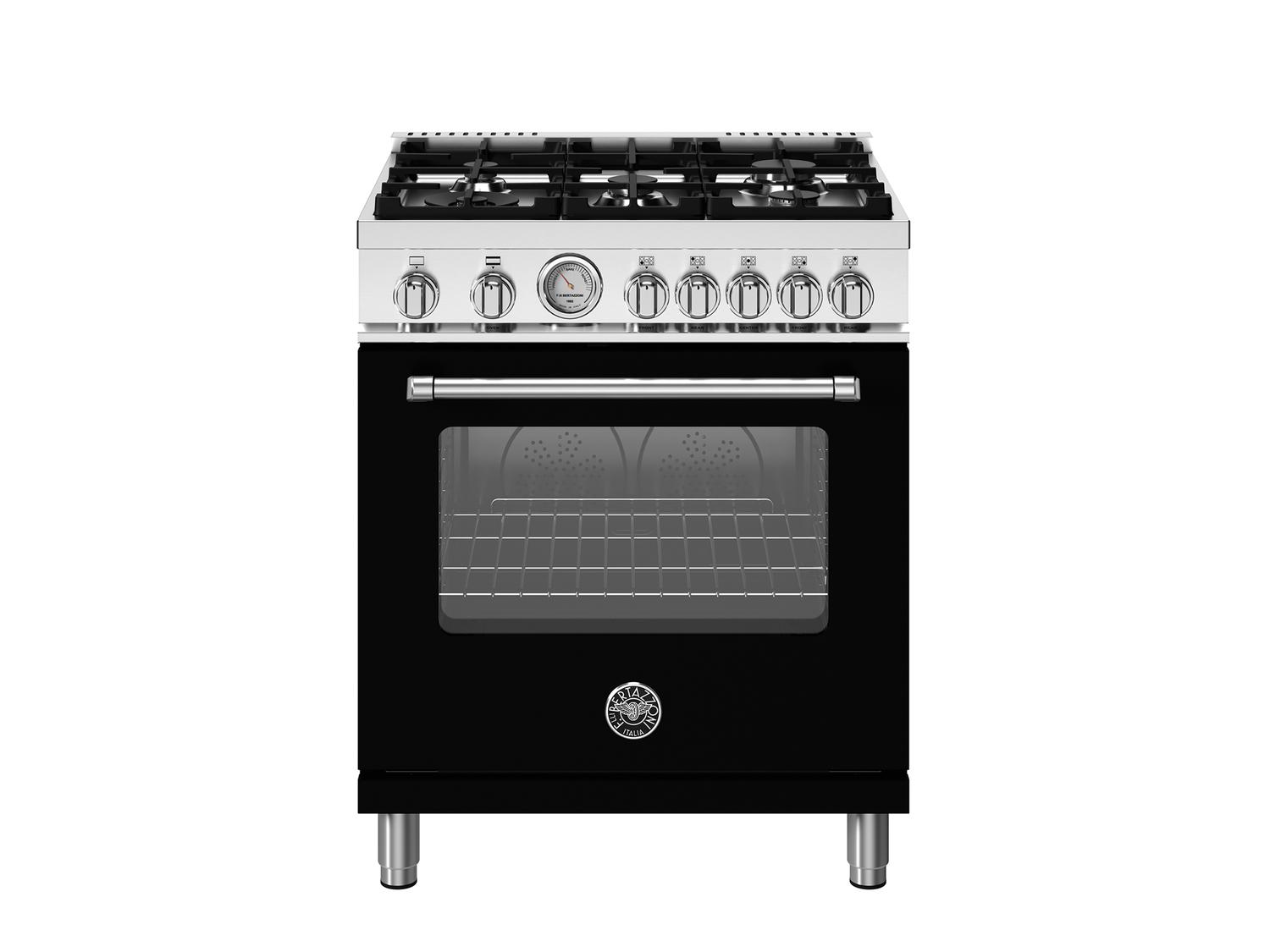 Bertazzoni MAS305GASNEV 30 Inch Professional Gas Range with 5 Sealed Burners - Matte Black Finish | Perfect for Home Chefs & Modern Kitchens