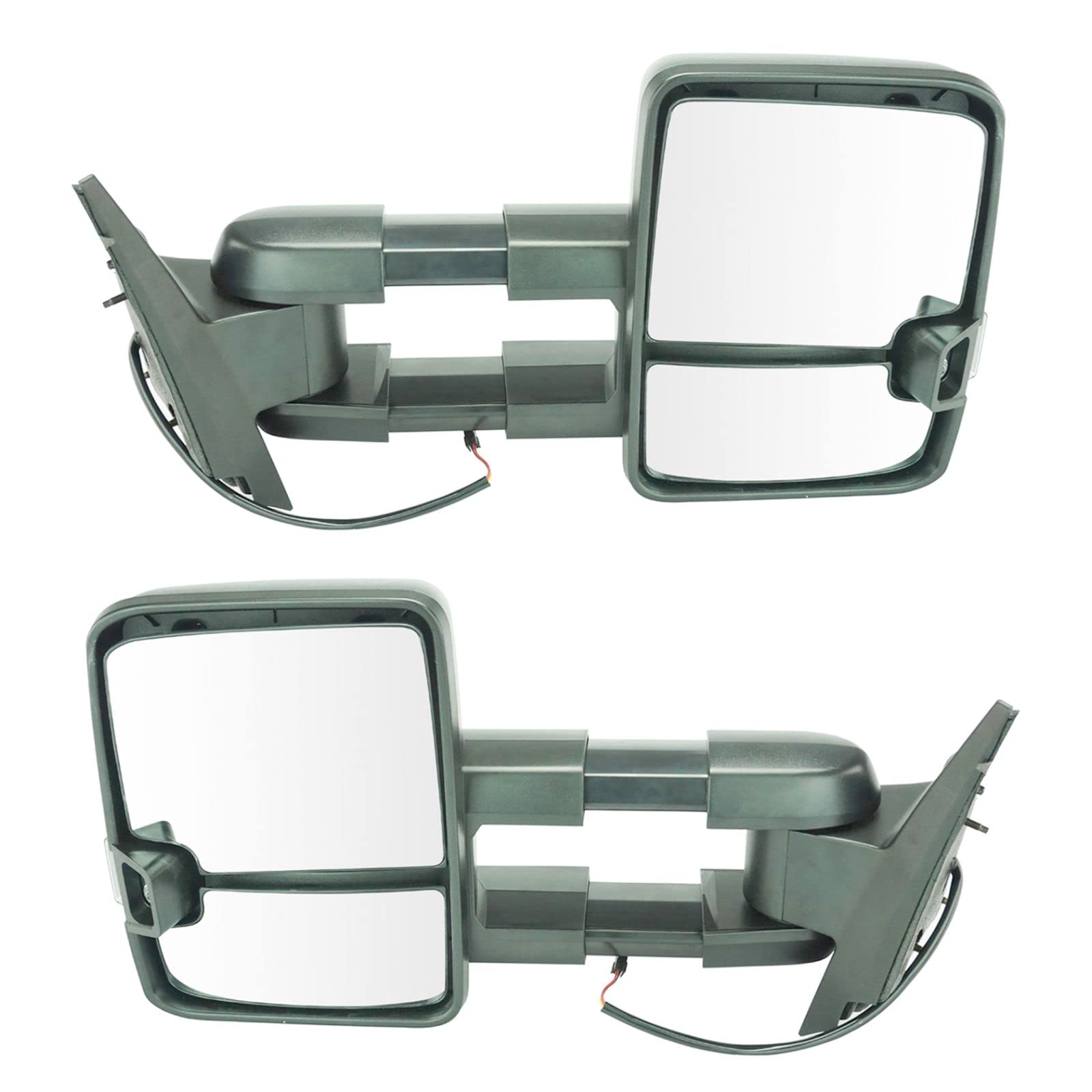 LED Smoke Turn Signal Towing Mirror Pair for GM Truck - Exterior Manual Spotlight - Perfect for Off-Roading, Towing & Night Driving