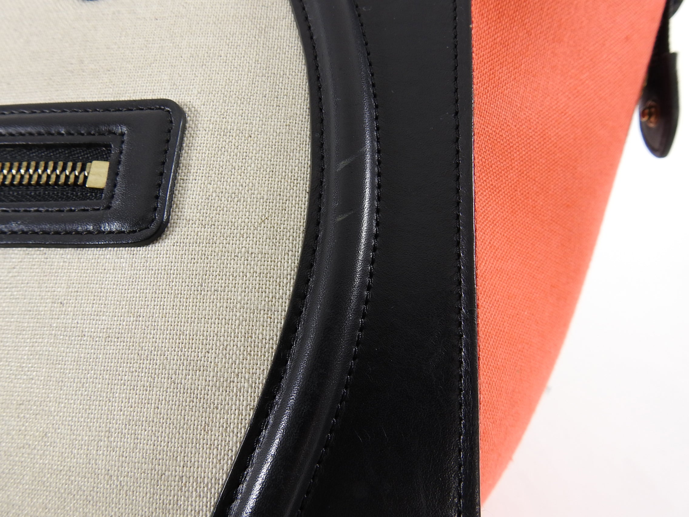 Celine Luggage Mini Tote Bag - Black & Red Tricolor Canvas Crossbody Purse for Women | Perfect for Work, Travel & Everyday Use