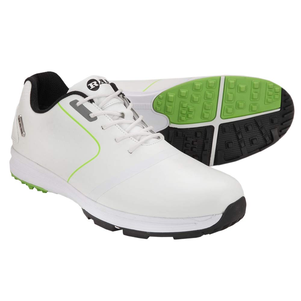 RAM Golf Player Men's Waterproof Golf Shoes - Lightweight & Comfortable Spiked Golf Shoes for Men - Ideal for Wet Conditions & All-Weather Play