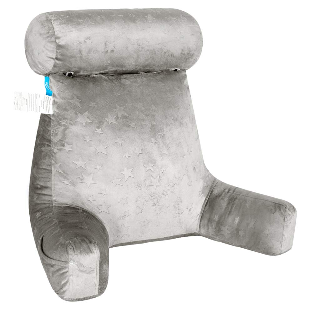 ZOEMO Bed Rest Reading Pillow with Armrests & Neck Support - Large Backrest Pillow for Reading, Watching TV in Bed, Floor or Sofa - Perfect for Relaxation, Nursing & Back Pain Relief (Star Pattern)