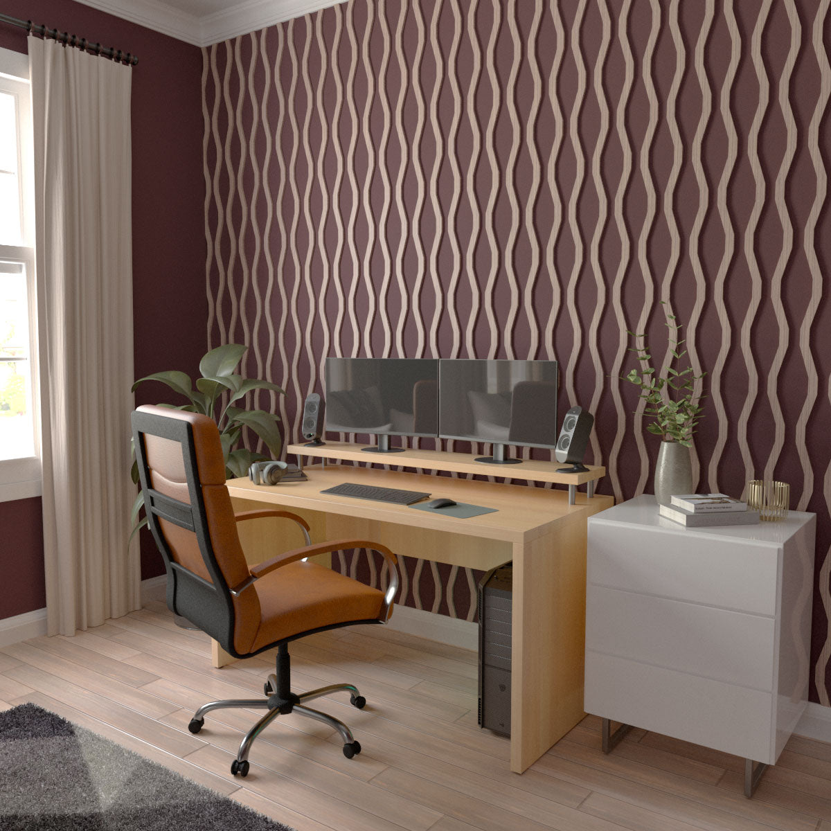 Adjustable Wood Slat Wall Panel Kit - Modern DIY Acoustic Room Divider for Home Office & Bedroom Decor