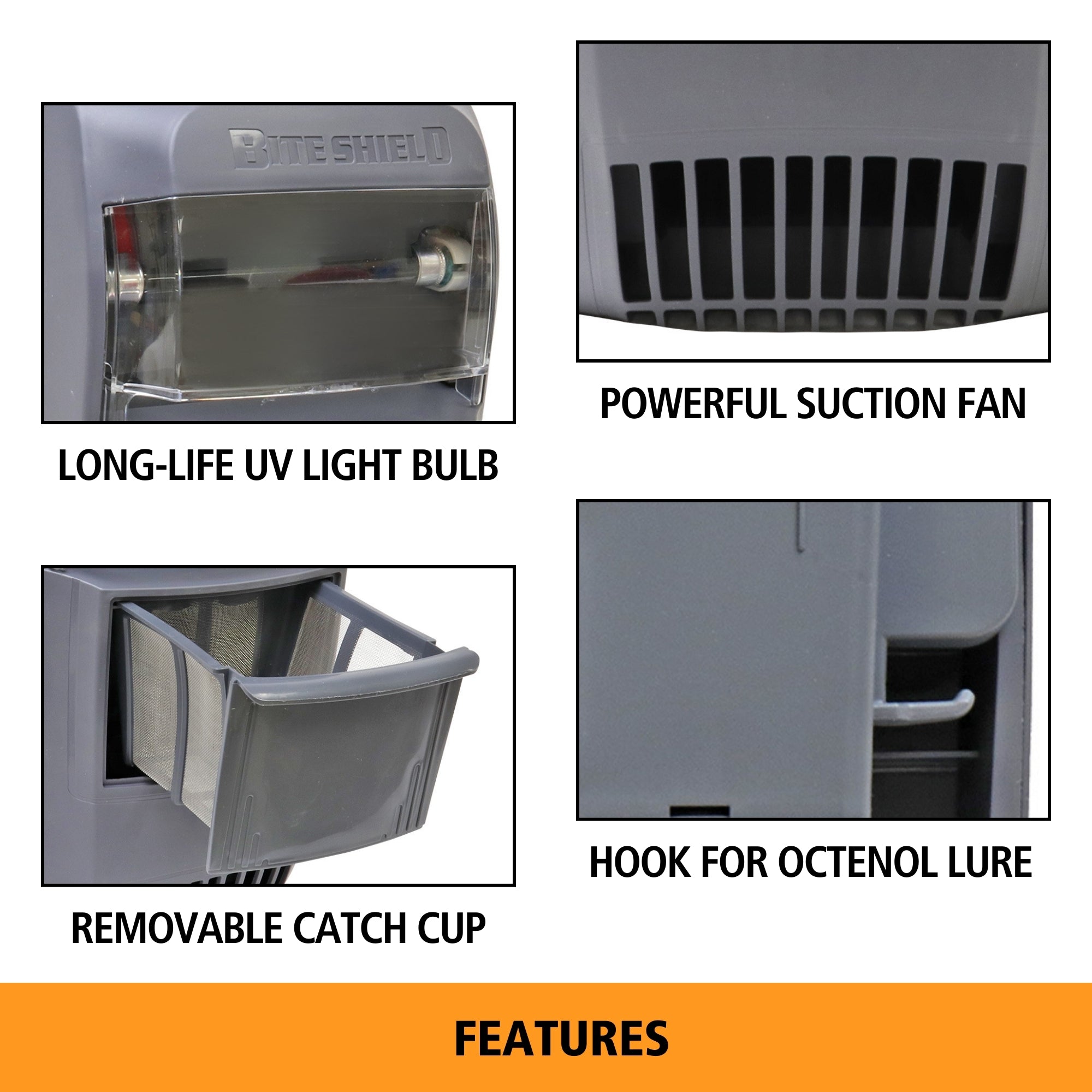 Bite Shield Wall Mount Electronic Insect Trap - UV Light Lure for Mosquito, Moth & Fruit Fly Control | Indoor/Outdoor AC Powered Pest Killer | Perfect for Home, Restaurant & Patio Use