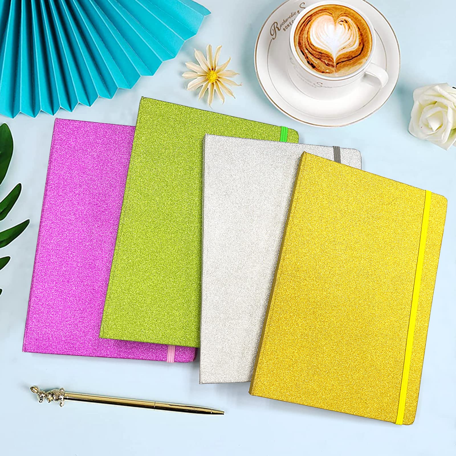 Silver Glitter Notebook - 8.3x5.7