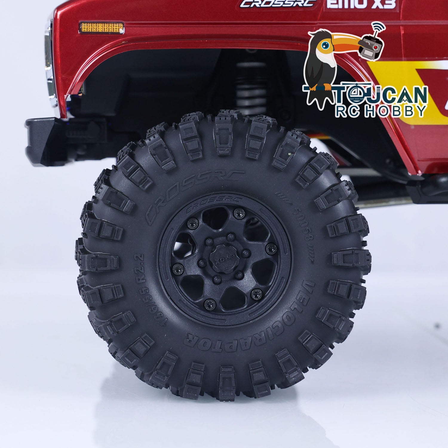 CrossRC EMO X3 1/8 Scale 4WD RC Towing Rescue Truck - 4x4 Remote Control Crawler with LED Light System & 2-Speed Transmission - Off-Road Adventure & Emergency Simulation Vehicle