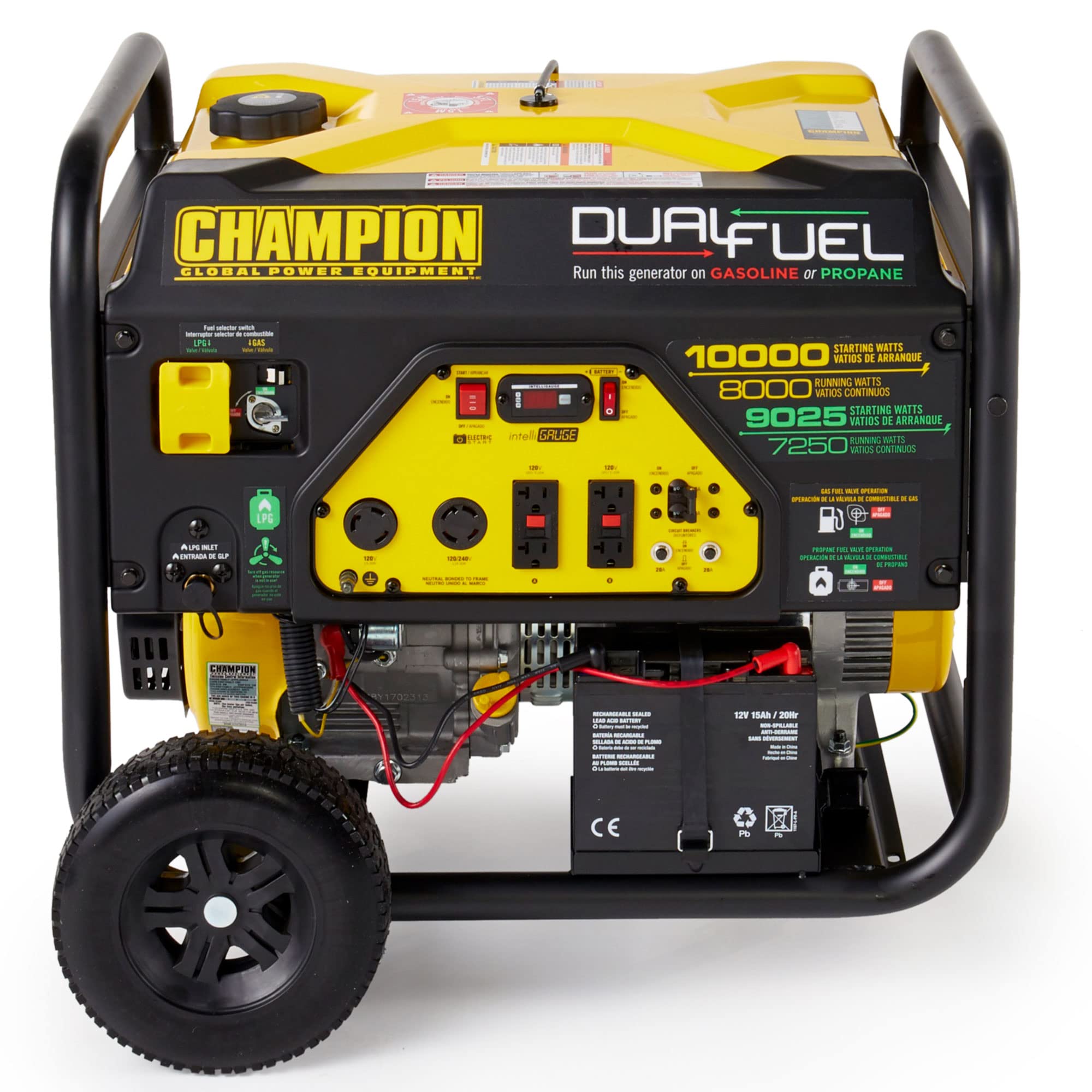 Champion 8000W Dual Fuel Portable Generator with Electric Start - Reliable Backup Power for Home, Camping & Emergency Use