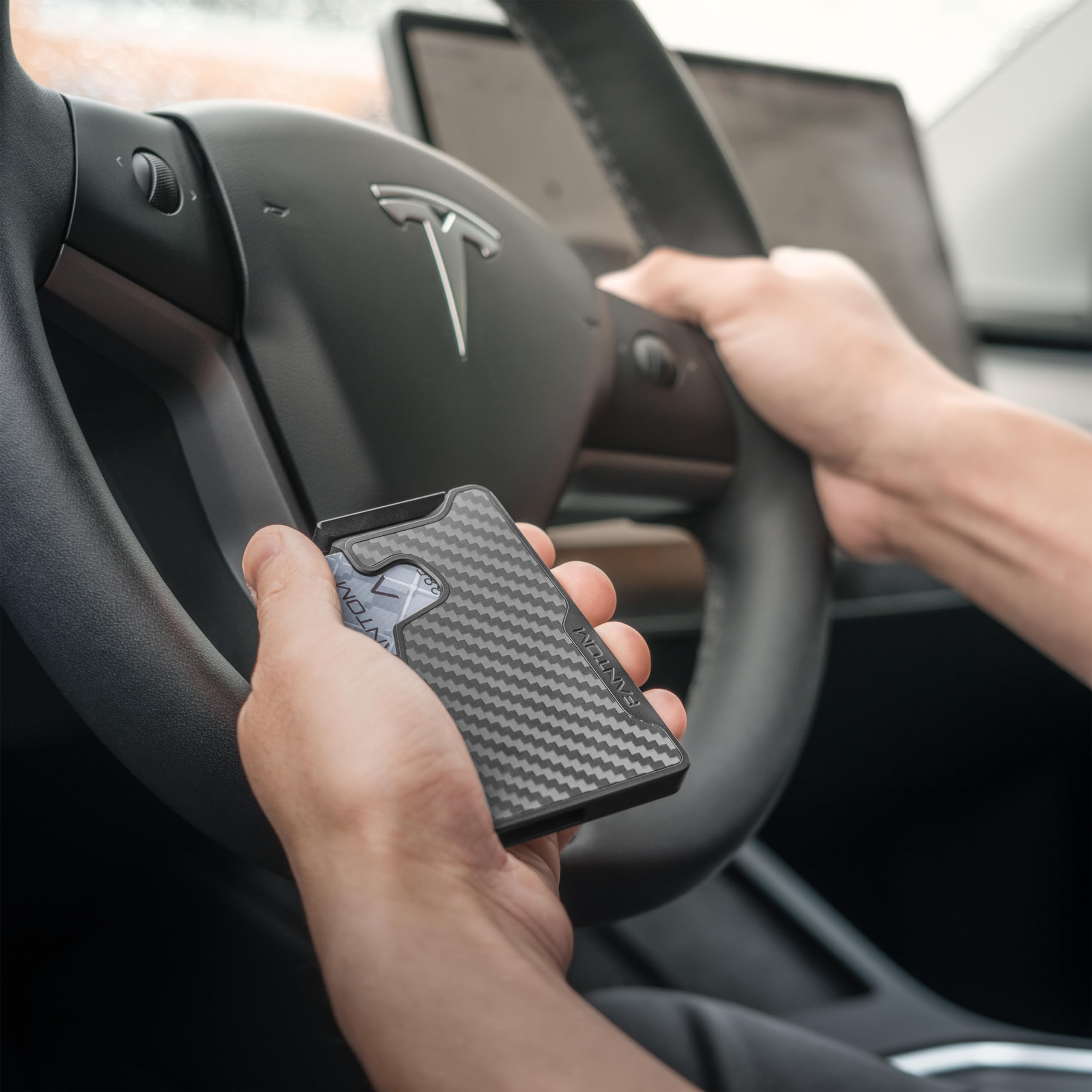FANTOM X Ultra Slim RFID Blocking Aluminum Card Holder Wallet - Holds 7-13 Credit Cards | Carbon Fiber Design for Men & Women | Perfect for Travel, Business & Everyday Use