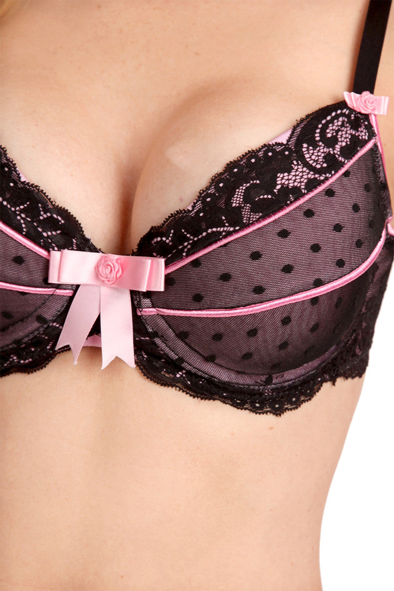 Fleurette Lace Molded Cup Bra - Push Up Padded Underwire Bra for Women, Comfortable & Sexy Everyday Wear, Perfect for Date Night & Special Occasions