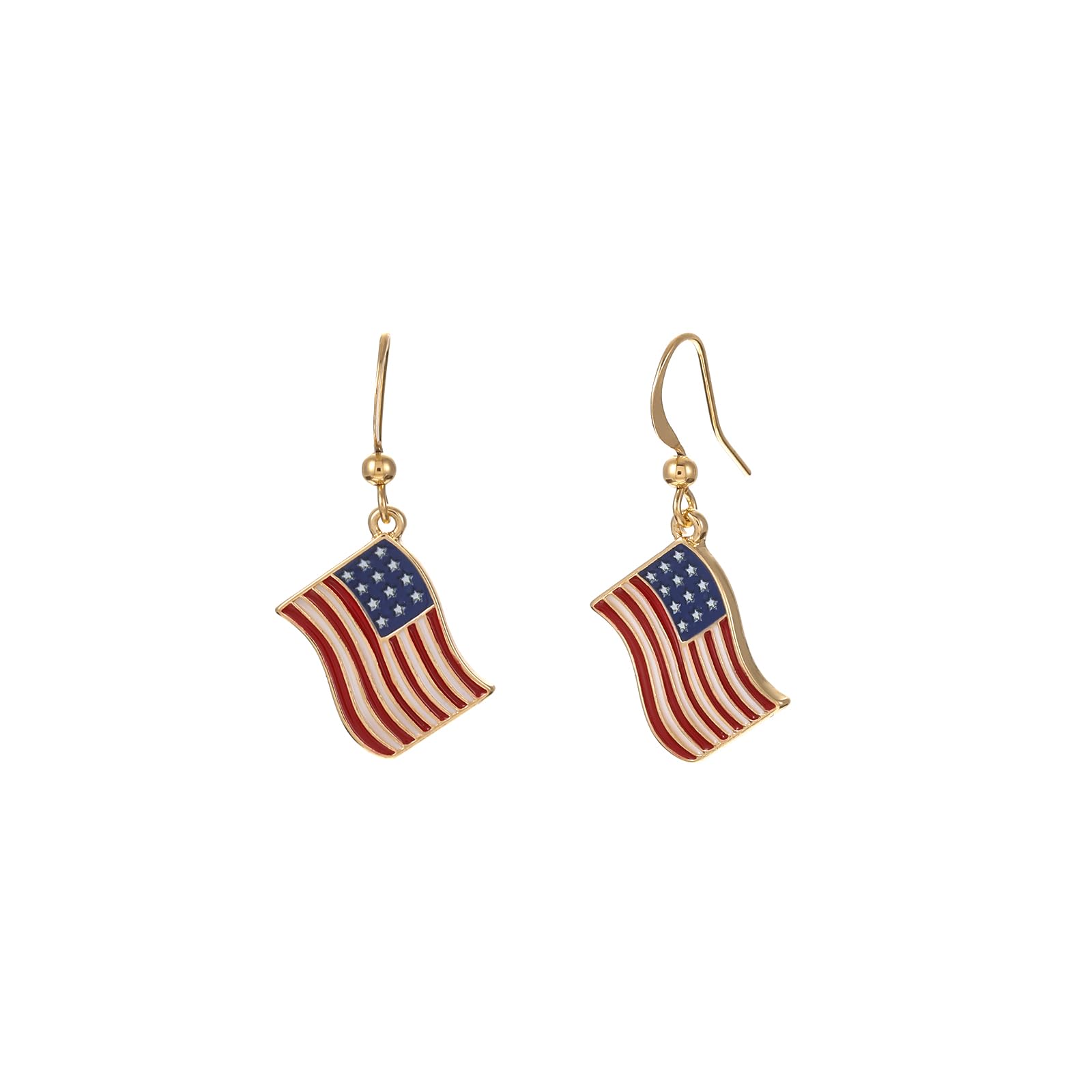 Madison Tyler Dangle Earrings for Women - Patriotic Country Flag Fish Hook Earrings | Olympic Games Jewelry | Perfect for National Holidays, Sports Events & Patriotic Celebrations