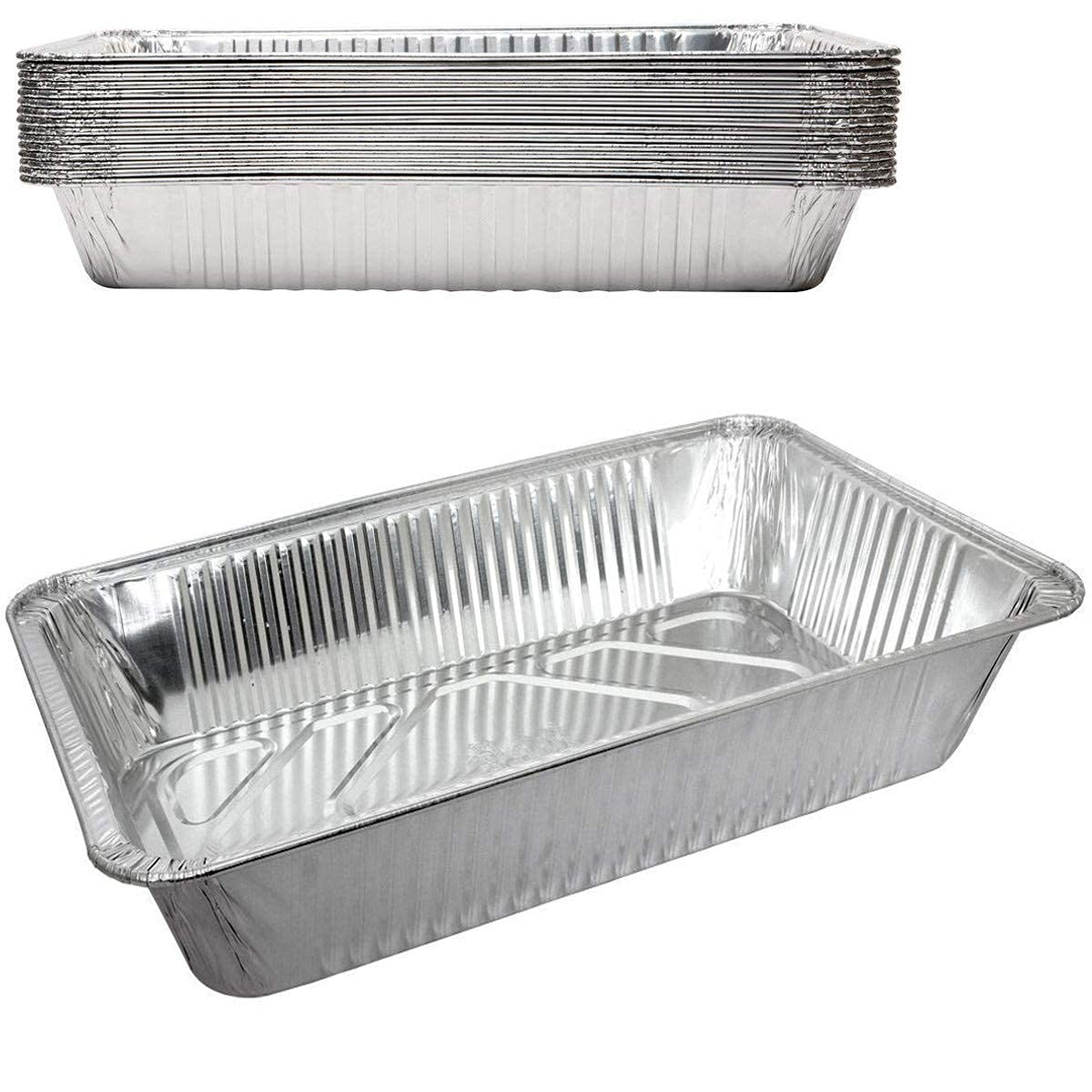 Heavy Duty Disposable Aluminum Foil Roasting Pans 20x13x3 Inches - Deep Steam Baking Pans for Turkey, Chicken, Vegetables - Perfect for Thanksgiving, Christmas Dinner & Large Family Gatherings (50 Pack)