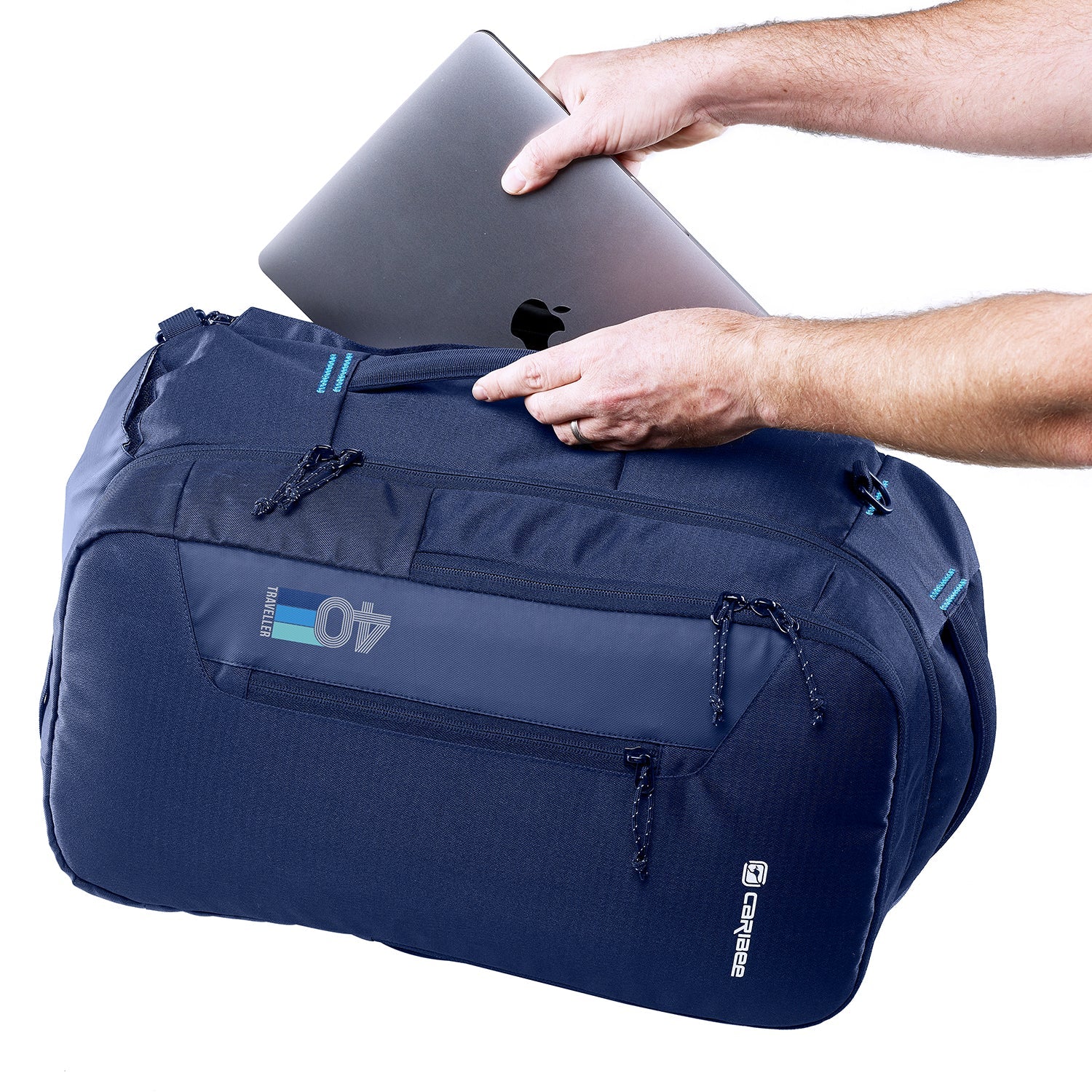 Caribee 69061 TRAVELLER 40 Multipurpose Carry-On Bag & Backpack - Navy Blue | Perfect for Travel, Hiking & Daily Commute
