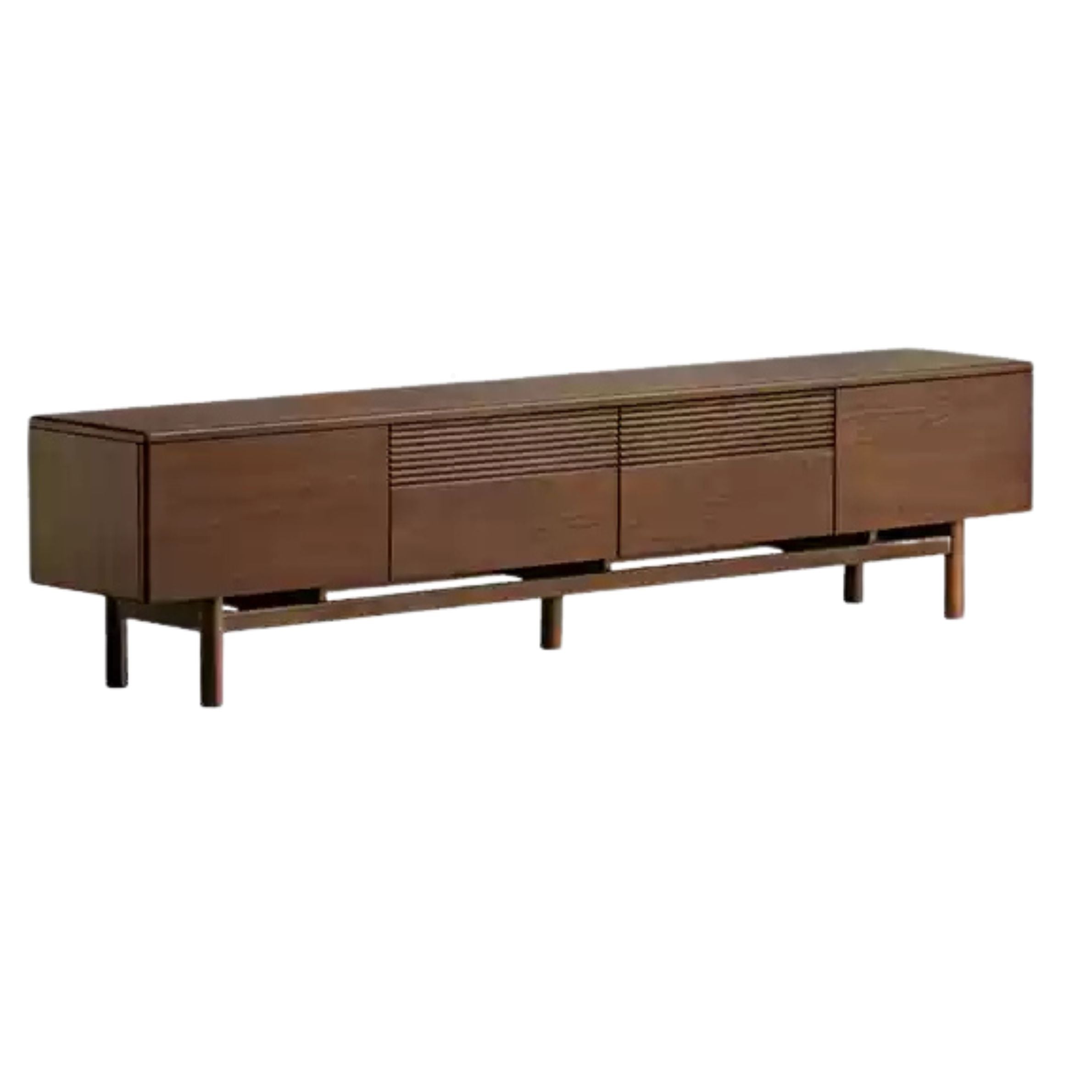 Premium Black Walnut & Oak Solid Wood TV Stand - Modern Entertainment Center with Storage for Living Room, Bedroom, or Home Theater