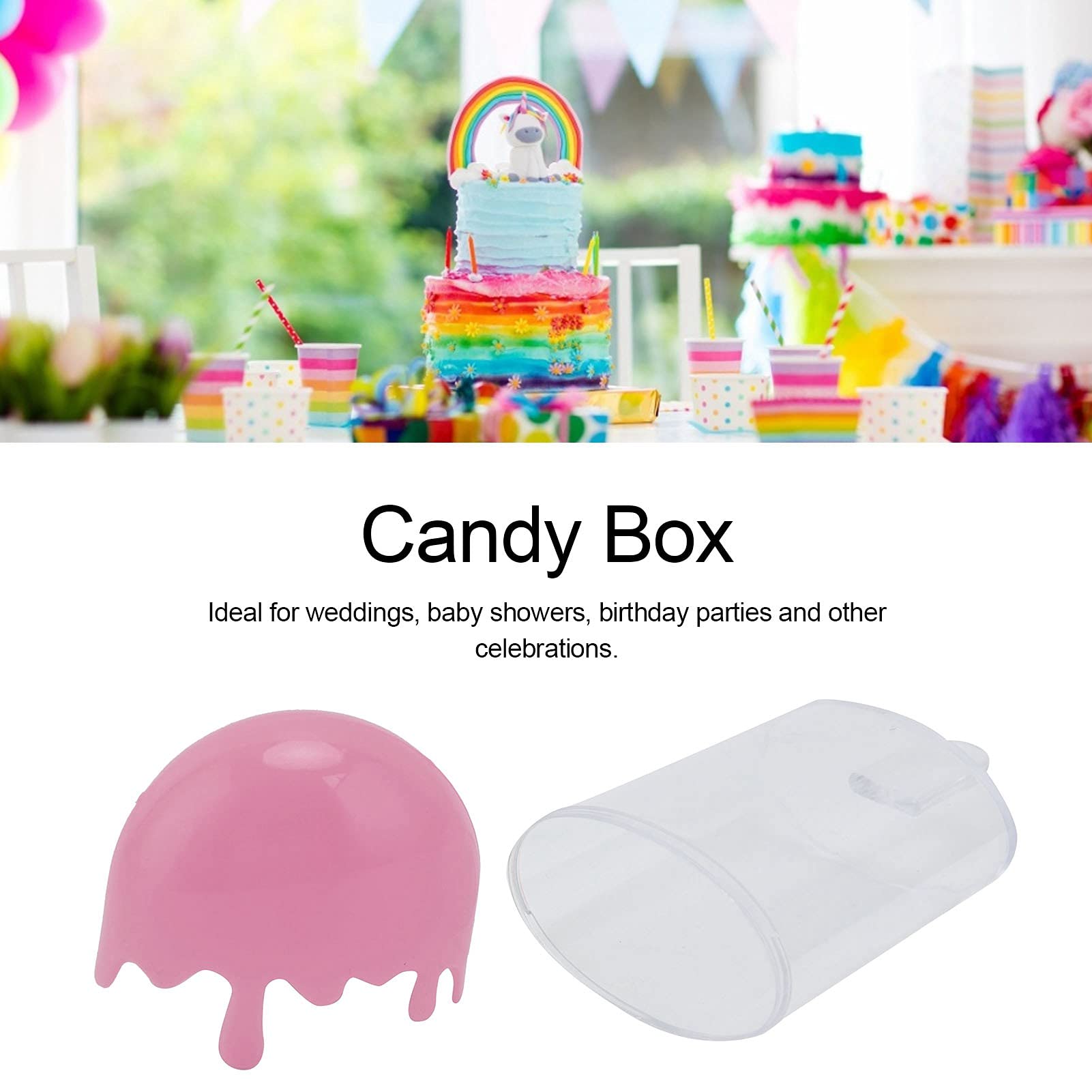 JUOPZKENN 12Pcs Pink Ice Cream Shaped Candy Storage Boxes, 11x5cm Plastic Candy Containers for Party Favors, Birthday Gifts & Wedding Treats - Perfect for Candy Buffets, Baby Showers & Classroom Rewards