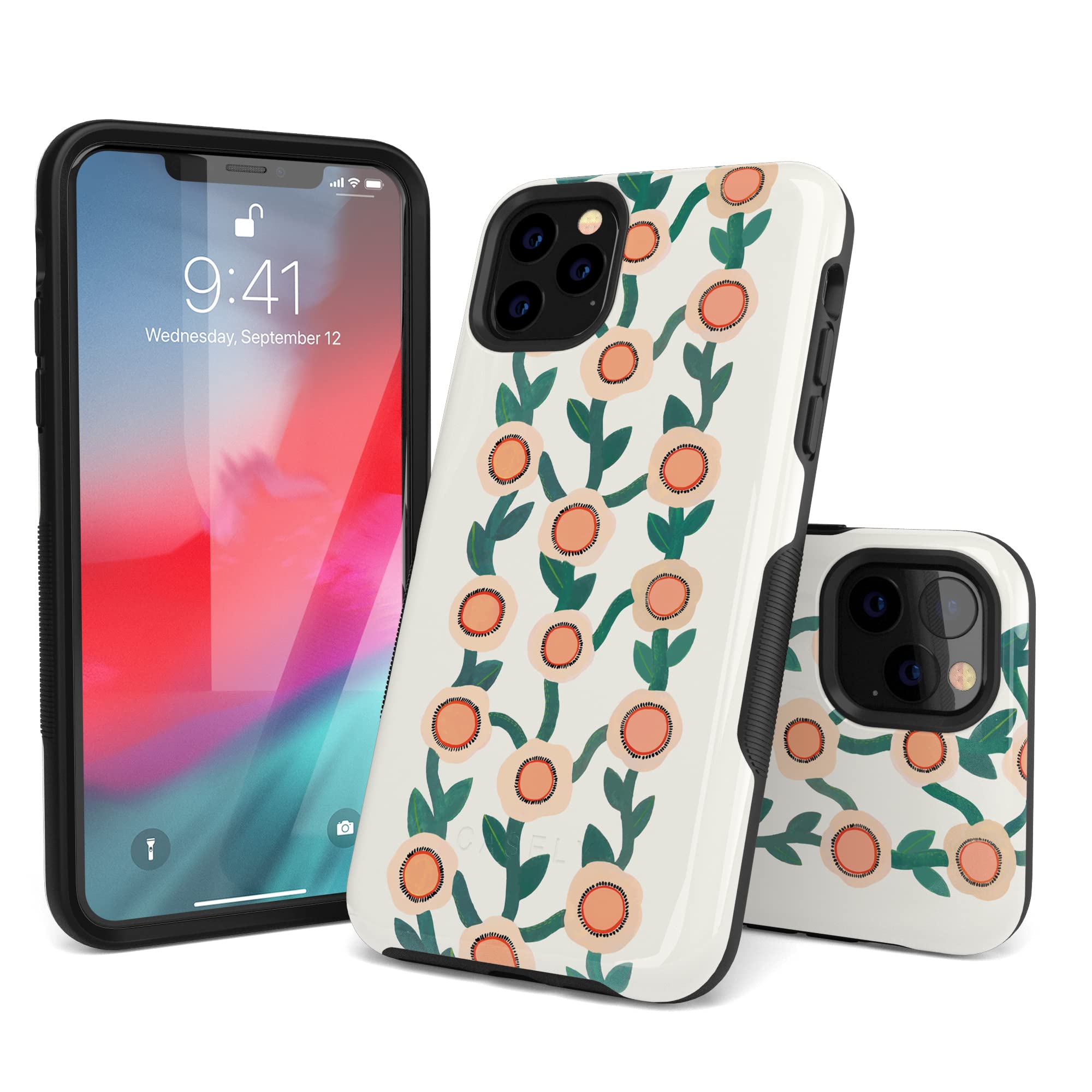 Casely iPhone 11 Pro Max Case - Floral Print Protective Cover with Shock Absorption | Slim Fit Phone Case for Women | Perfect for Daily Use, Work & Travel