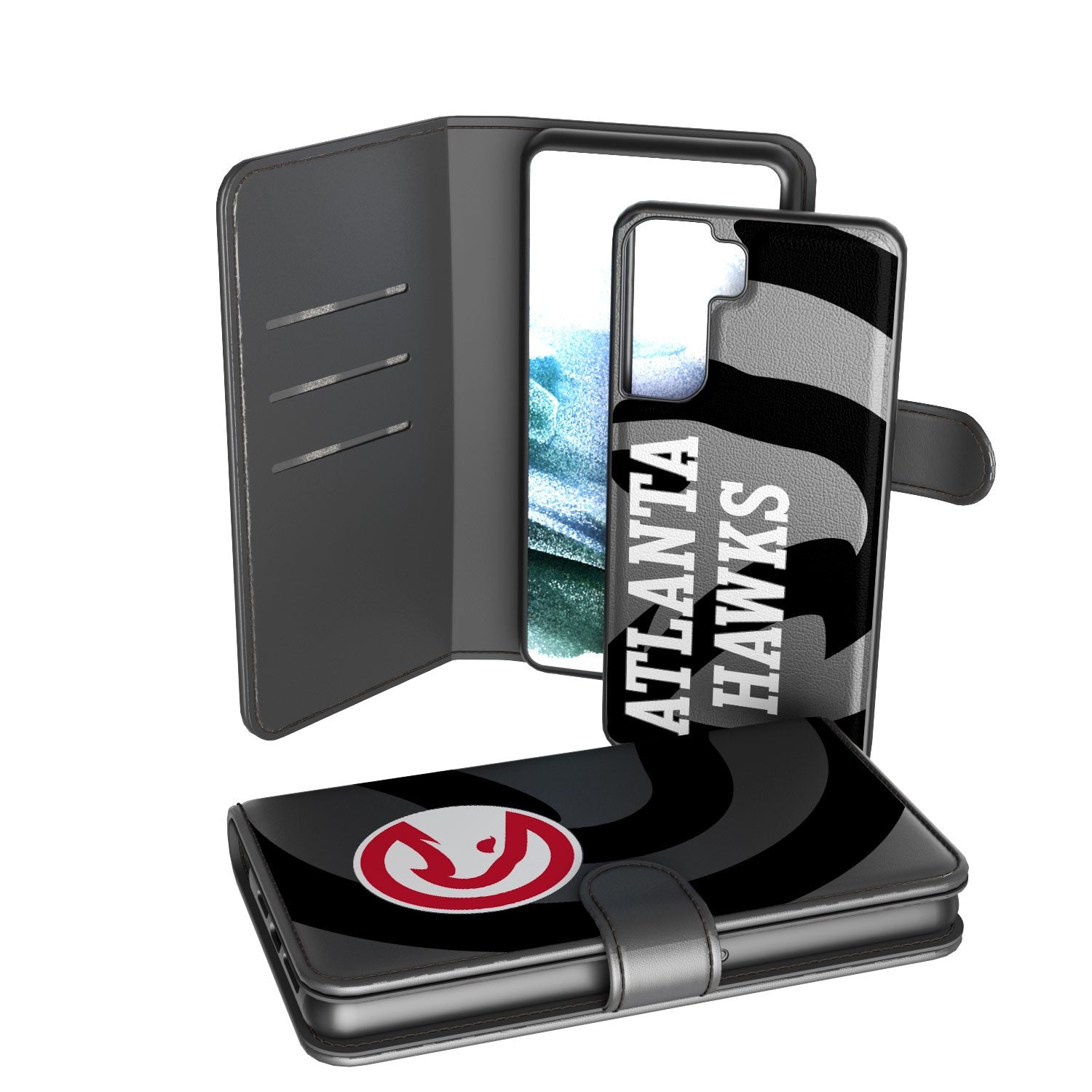 Atlanta Hawks NBA Tilt Wallet Phone Case for iPhone & Samsung - Slim Protective Cover with Card Holder for Fans & Basketball Lovers - Perfect for Games, Travel & Everyday Use