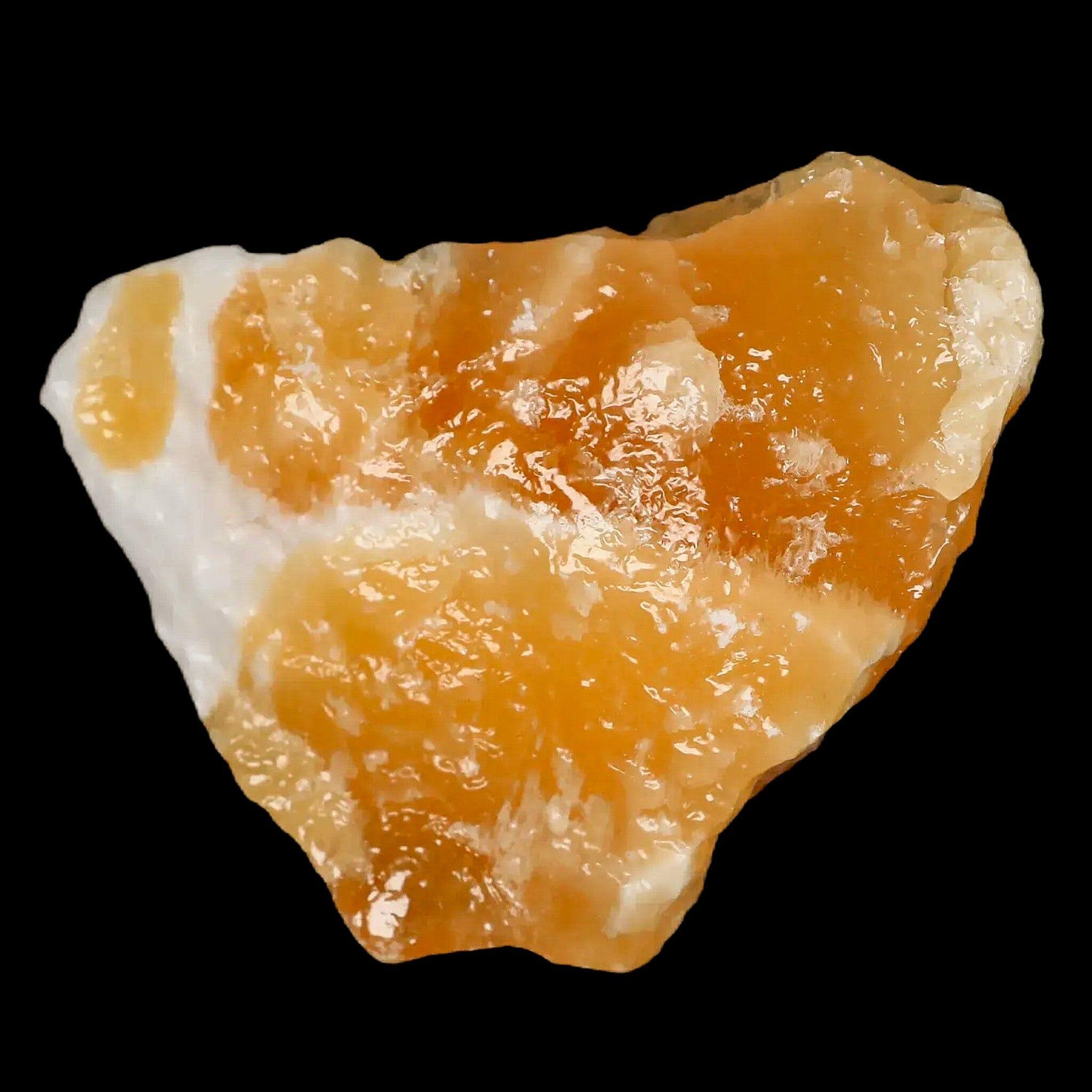 Natural Rough Orange Calcite Crystal Mineral Specimen from Nuevo Leon, Mexico – Raw Healing Stone for Meditation, Reiki & Home Decor