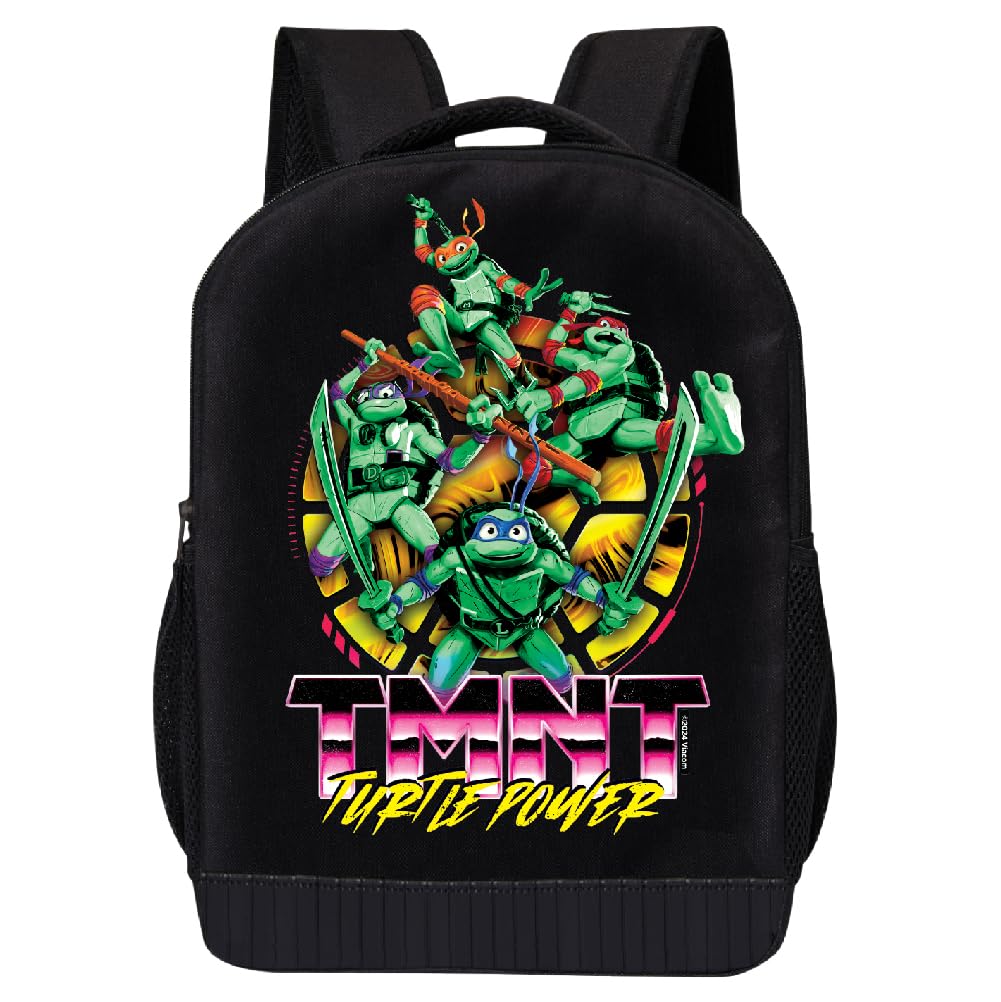 TMNT Backpack for Boys & Girls - Leonardo, Donatello, Michelangelo & Raphael Kids School Bookbag (18 Inch) - Perfect for School, Travel & Daily Use | Teenage Mutant Ninja Turtles Themed Backpack