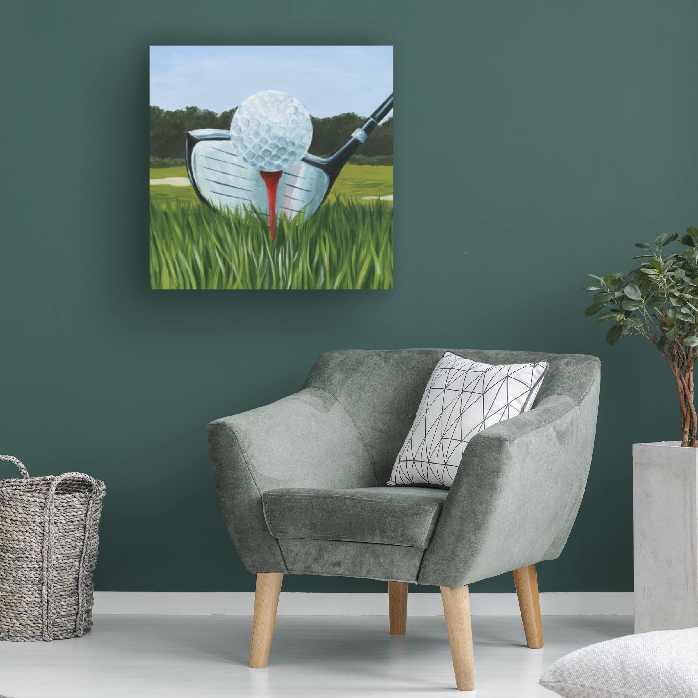 Trademark Fine Art 'Tee Off I' Golf-Themed Canvas Wall Art by Grace Popp - Perfect for Living Room, Office, or Golf Lover's Home Decor