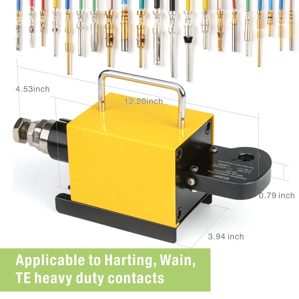 AM 1257 Pneumatic Crimping Tool for AWG20-10 Solid & Heavy Duty Contacts | Professional Wire Terminal Crimper for Electrical Work & Industrial Applications