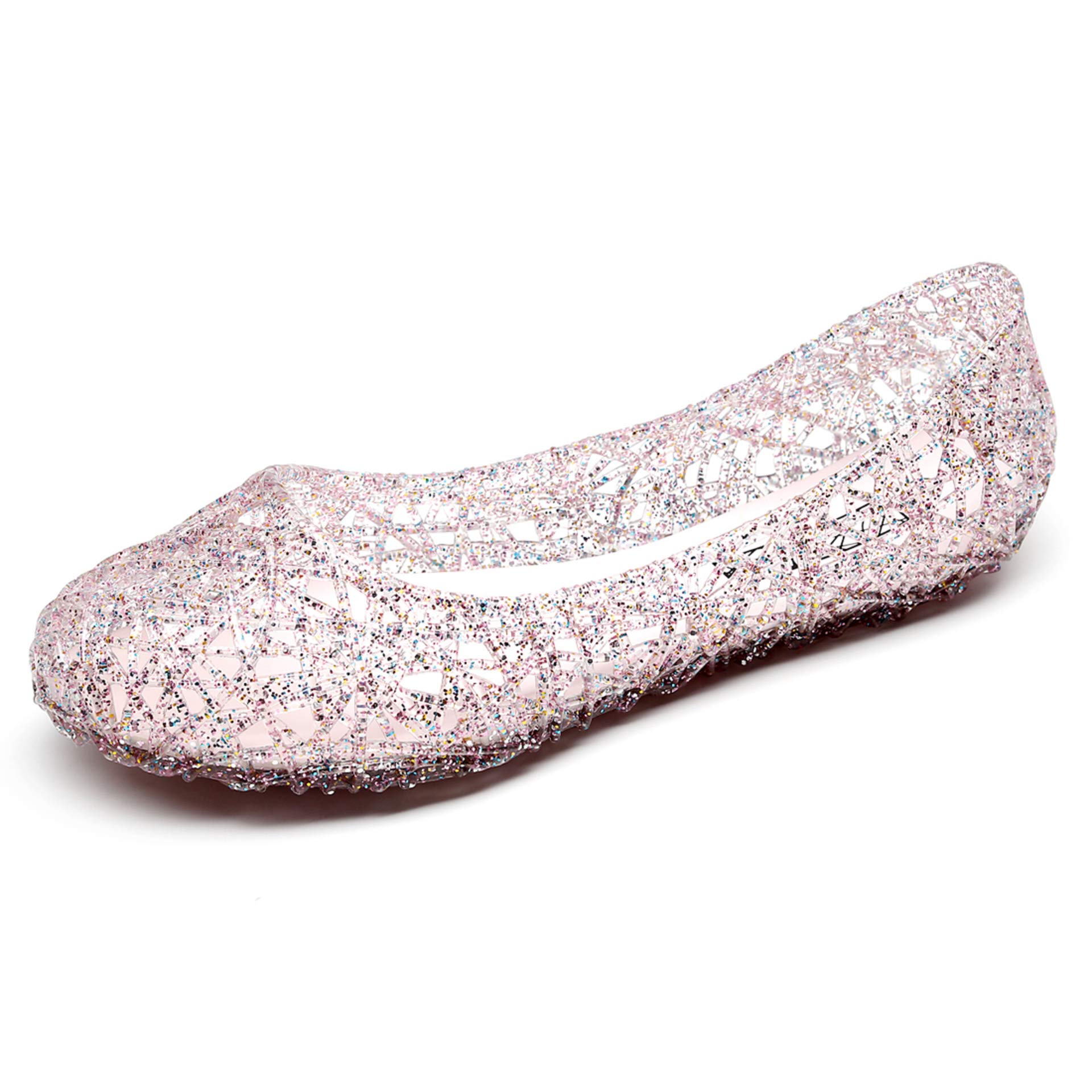 Stunning Women's Jelly Sandals - Slip On Crystal Clear Beach Shoes for Summer - Soft & Comfortable Hollow Ballet Flats - Perfect for Poolside, Vacation, and Casual Outings