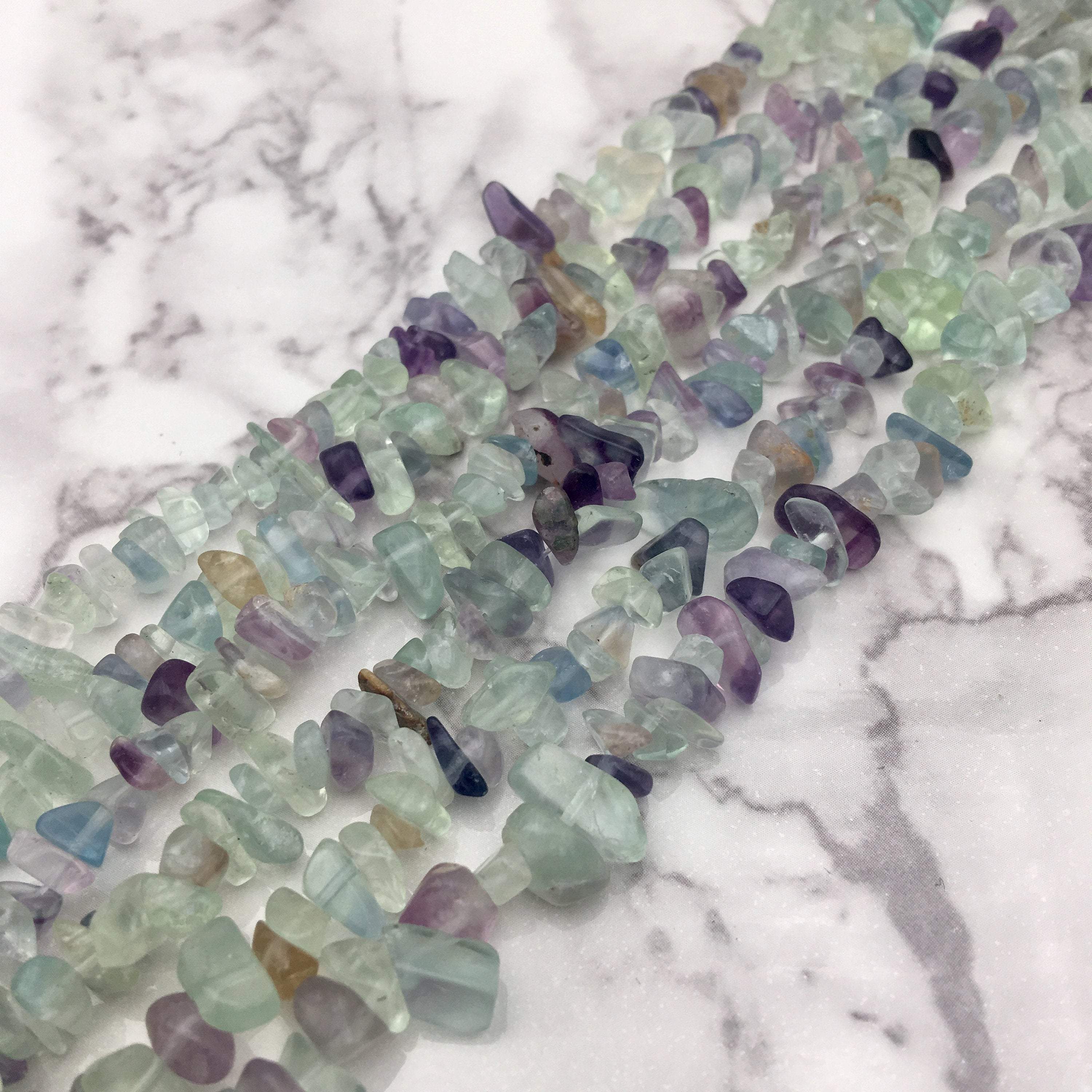 Fluorite Irregular Pebble Nugget Chips Beads 7-8mm 34 Strands for Jewelry Making, DIY Crafts, and Healing Crystal Decorations