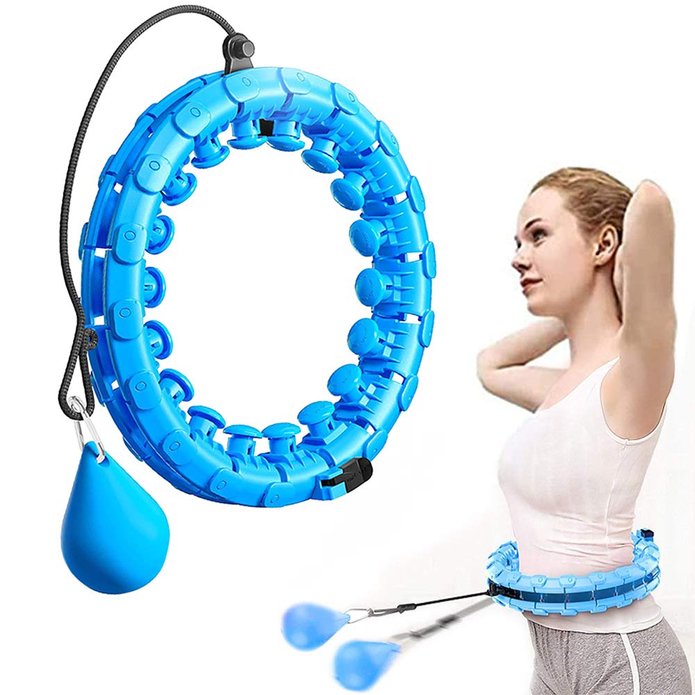 **Everfunny Weighted Hula Hoop for Adults – Smart Adjustable Fitness Hoop with 24 Detachable Knots & Auto-Spinning Ball, 2-in-1 Abdominal Workout for Women & Men – Perfect for Indoor Exercise, Weight Loss & Core Strengthening**