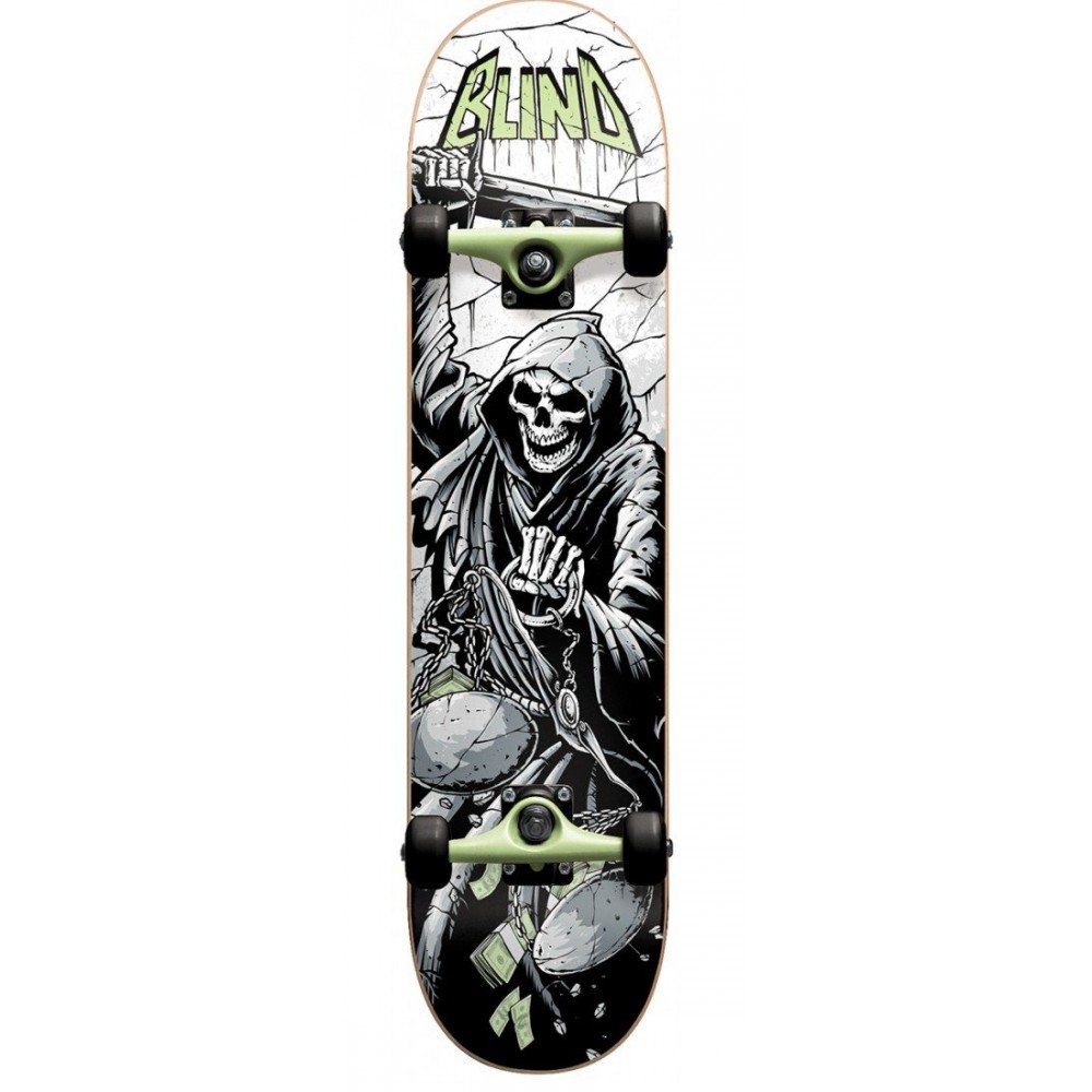 Blind 10511199Y Justice Green Complete Skateboard - 7.25MD Deck Size - Perfect for Street Skating & Tricks