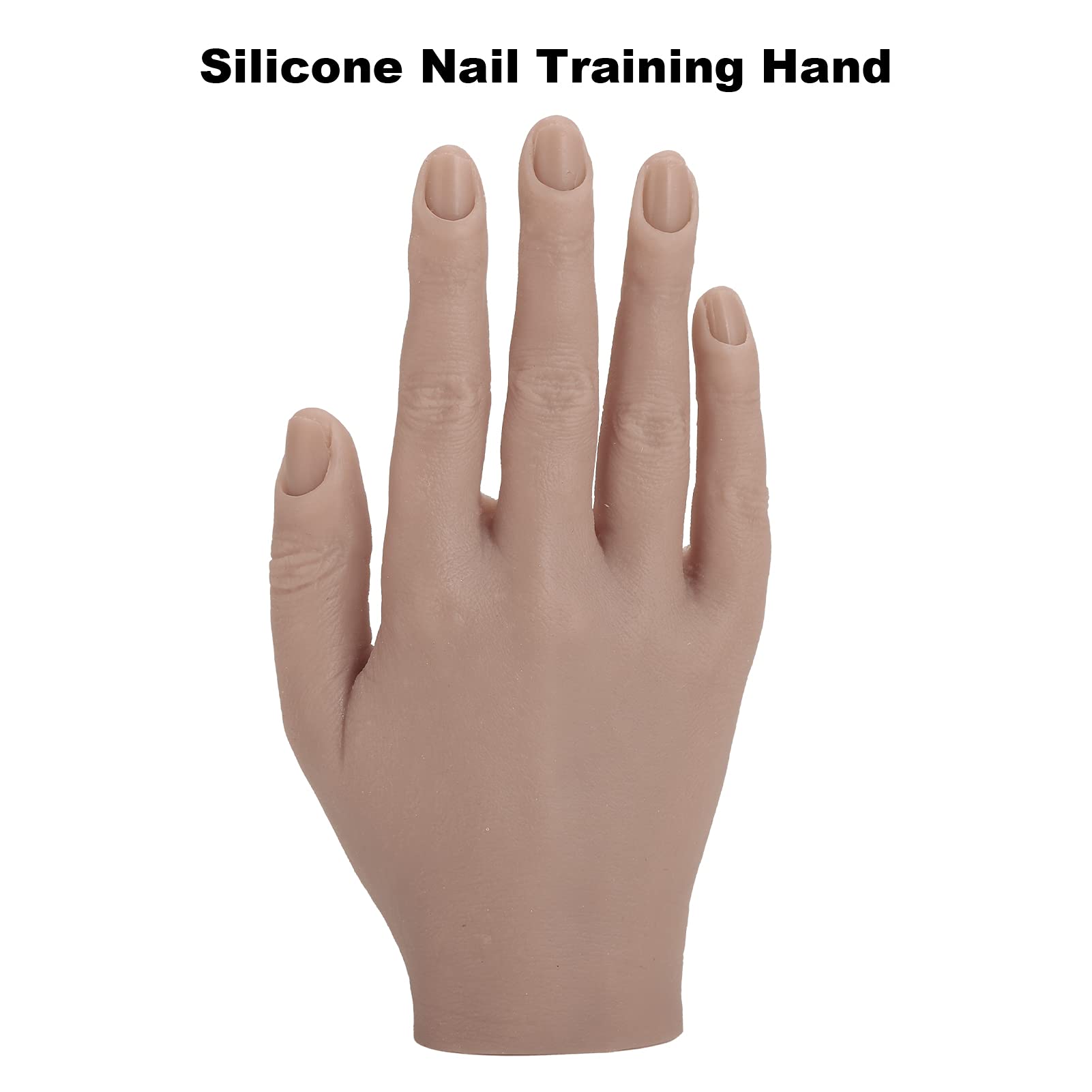 Professional Nail Art Training Hand - Realistic Flexible Joint High Simulation Silicone Practice Hand for Nail Technicians & Salon Students - Easy to Clean - Perfect for Nail Art Practice, Manicure Training & Salon Demonstrations (Model 01)