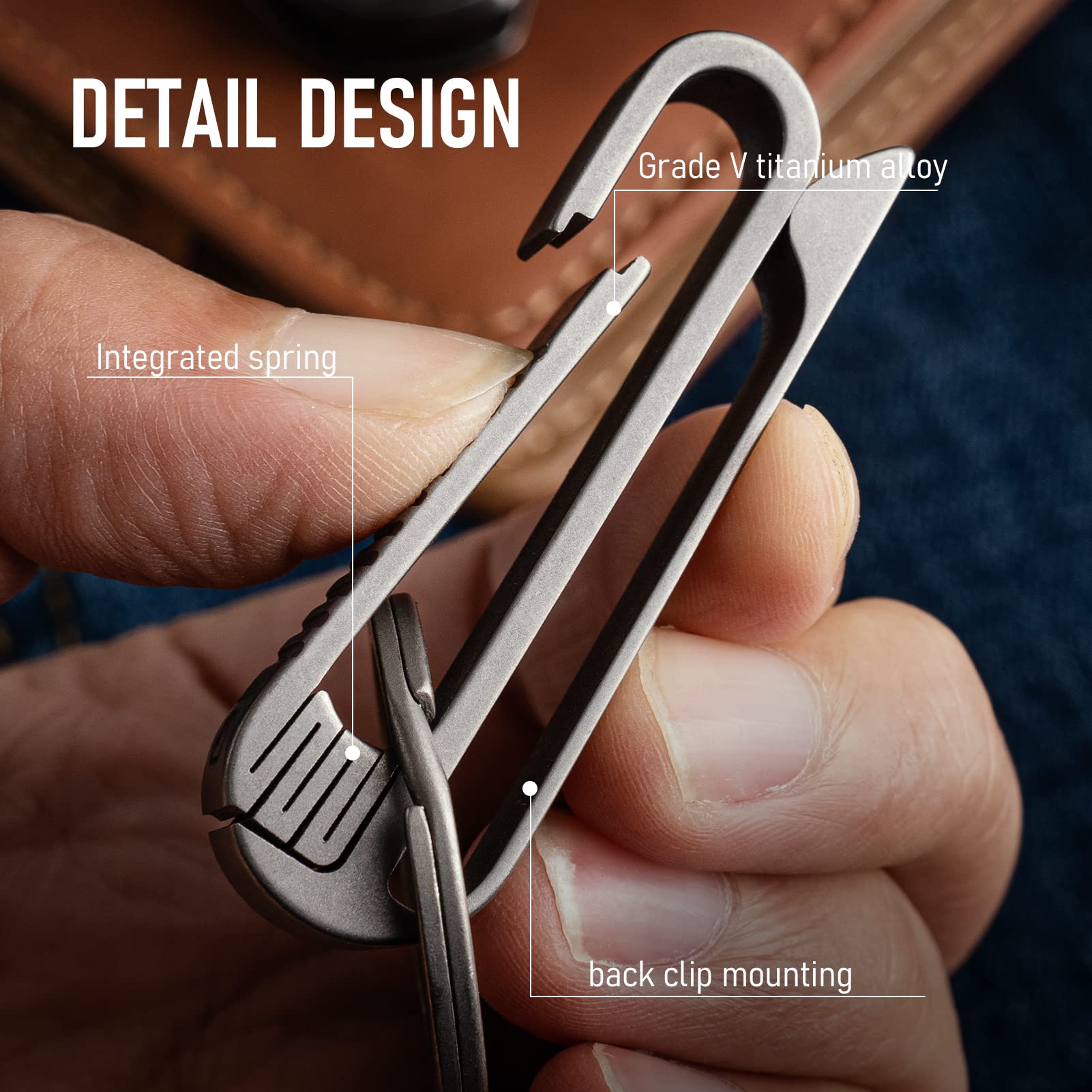 FEGVE Titanium Belt Key Holder - Durable Key Clip with Keyring for Men & Dad | Perfect for Everyday Carry, Outdoor Adventures & Gifts
