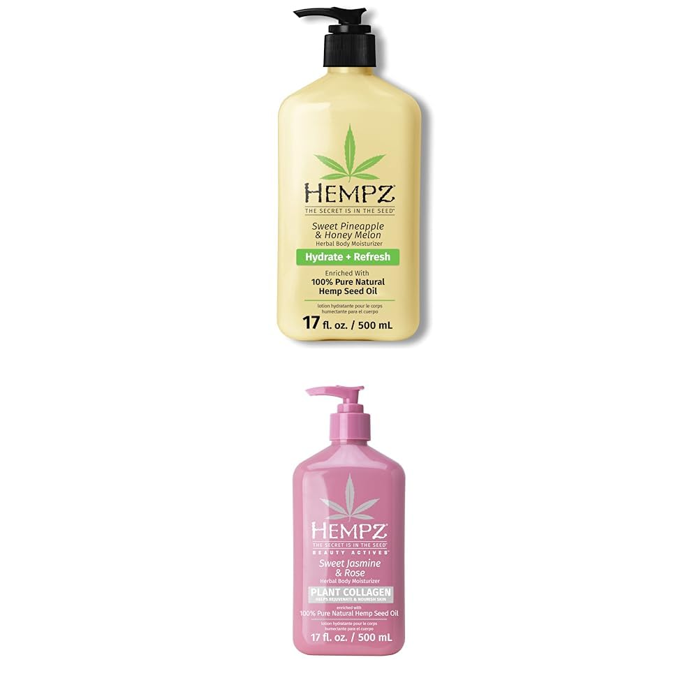 Hempz Sweet Pineapple Honey Melon Jasmine Rose Herbal Body Lotion - Hydrating Moisturizer for Dry Skin - Perfect for Daily Use & After Shower Care