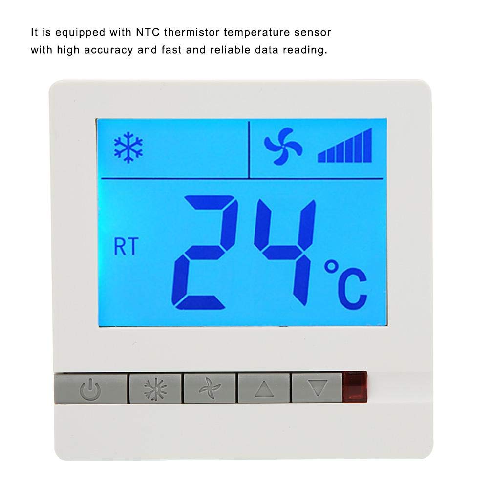 Digital Temperature Controller with LCD Display - Thermostat for Compressor Delay Protection & Fan Coil Units | Perfect for HVAC Systems, Home Brewing & Greenhouse Climate Control