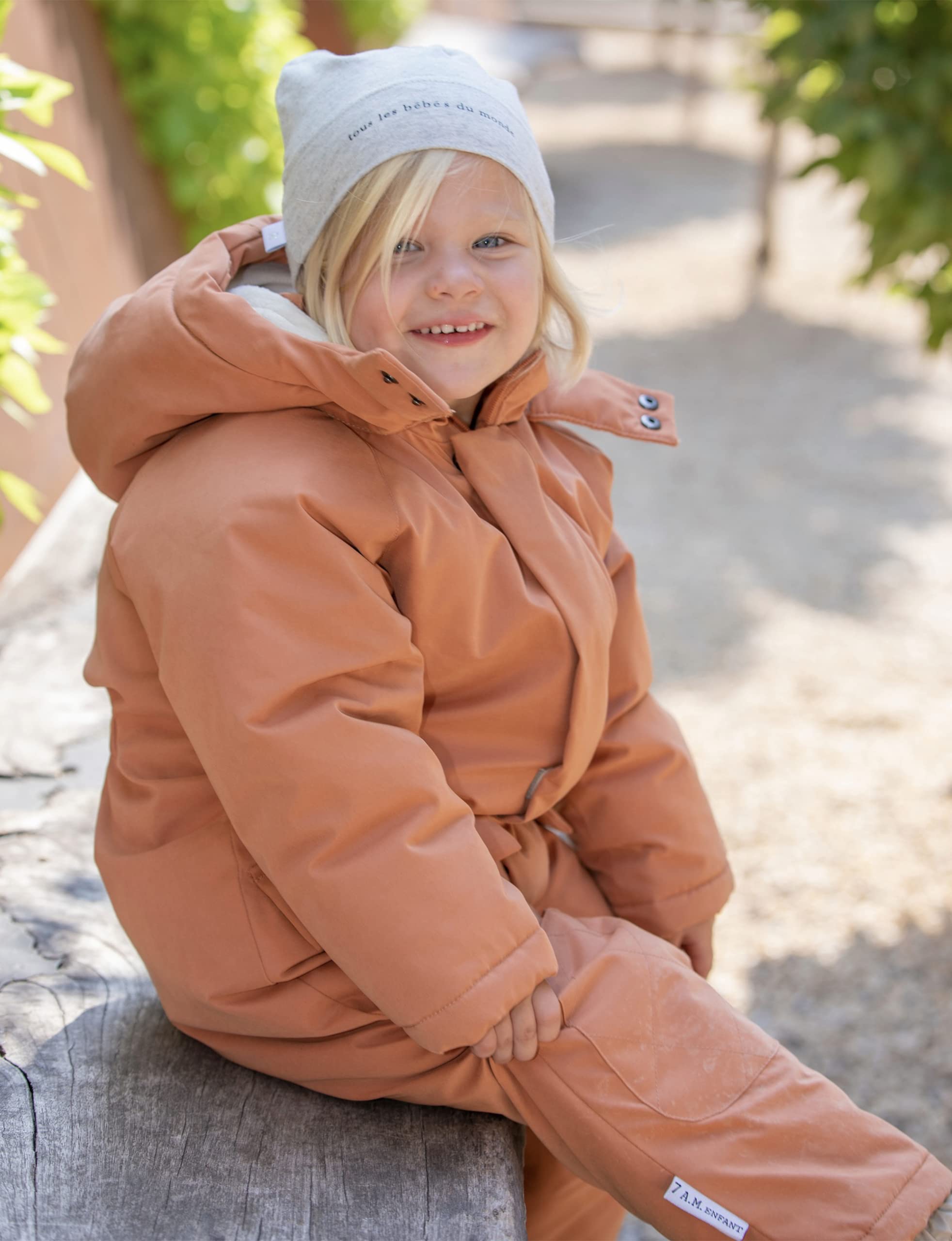 7AM Enfant Baby Jumpsuit Coat - 2-Way Zipper Teddy Jumpsuit for Infants & Toddlers | Waterproof, Soft Cotton Winter Wear | Warm Outerwear for Newborns | Perfect for Stroller Walks, Outdoor Play & Cold Weather Adventures