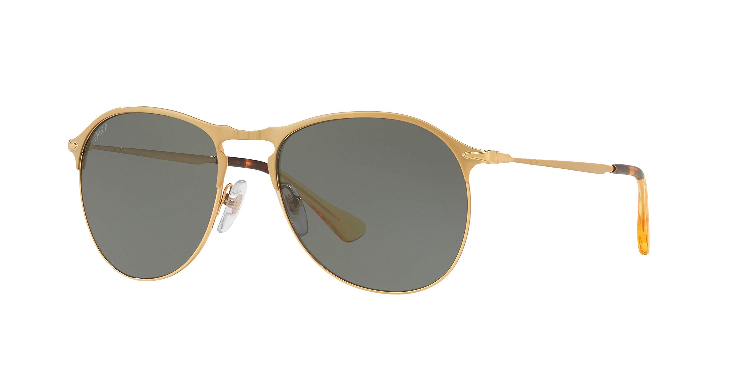Persol Sunglasses for Men & Women - Gold Frame, Green Lenses, 53MM UV Protection - Perfect for Driving, Beach & Outdoor Activities