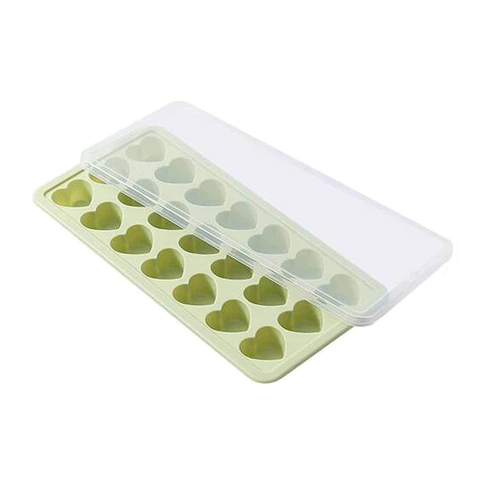 Heart Shaped Ice Cube Tray with Lid - 21 Holes, BPA Free Silicone for Cocktails & Drinks